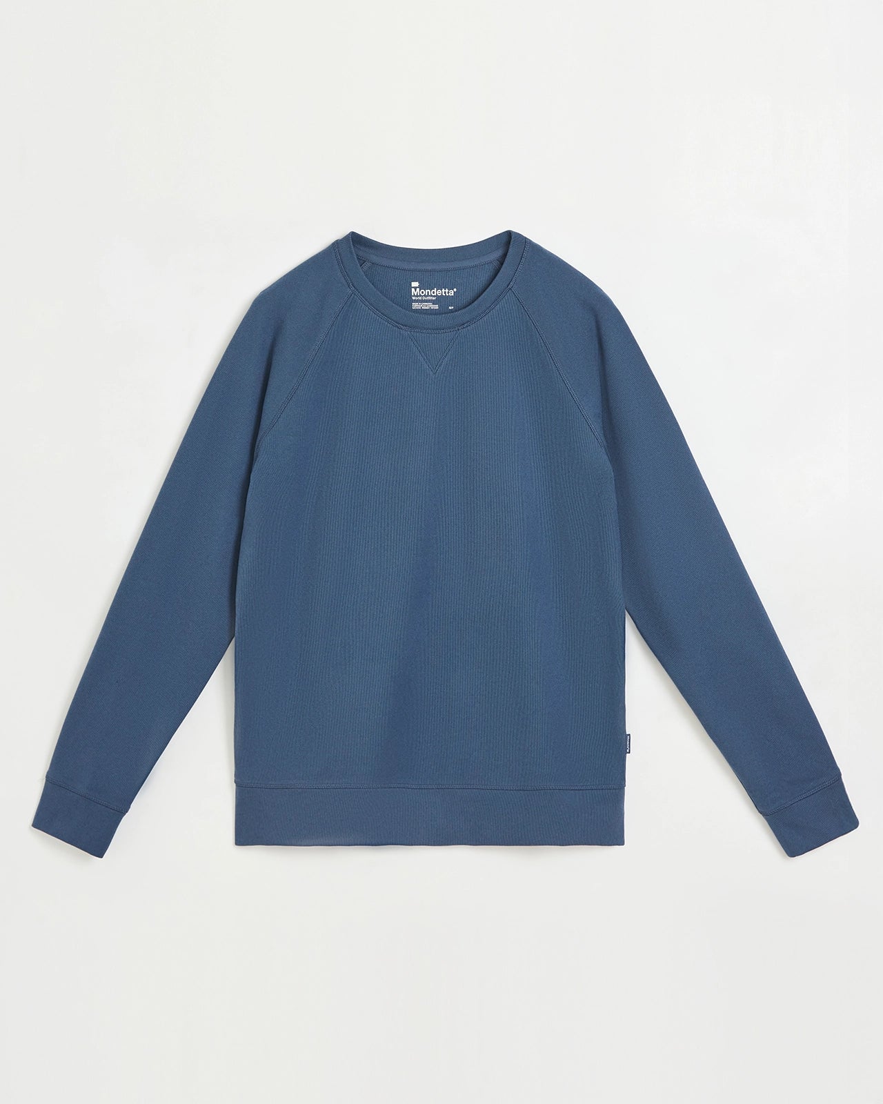 The Soft Luxe Velour Rib Raglan Crew Sweatshirt - Colony Blue