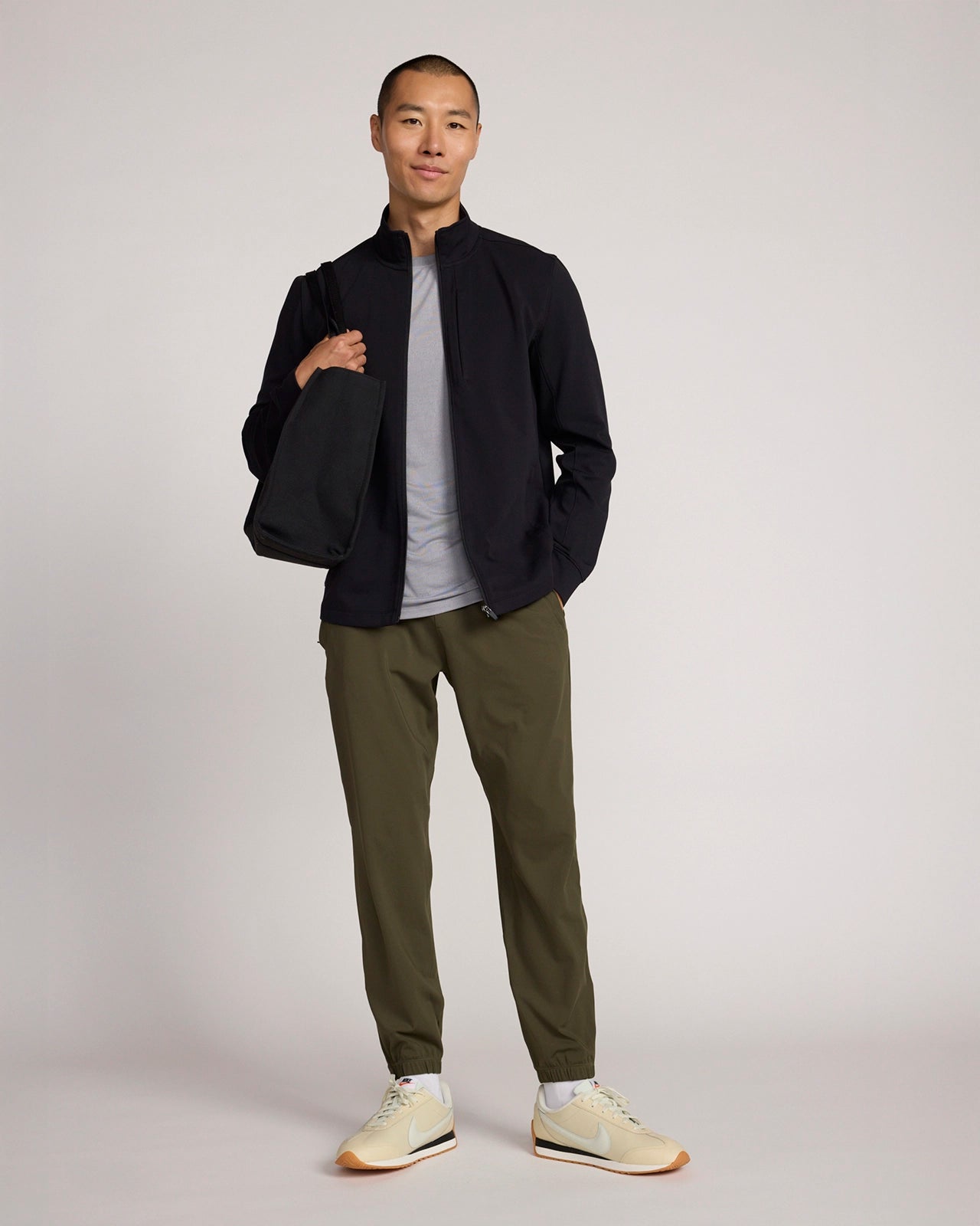 The Active Micro Ottoman Full Zip Jacket - Black