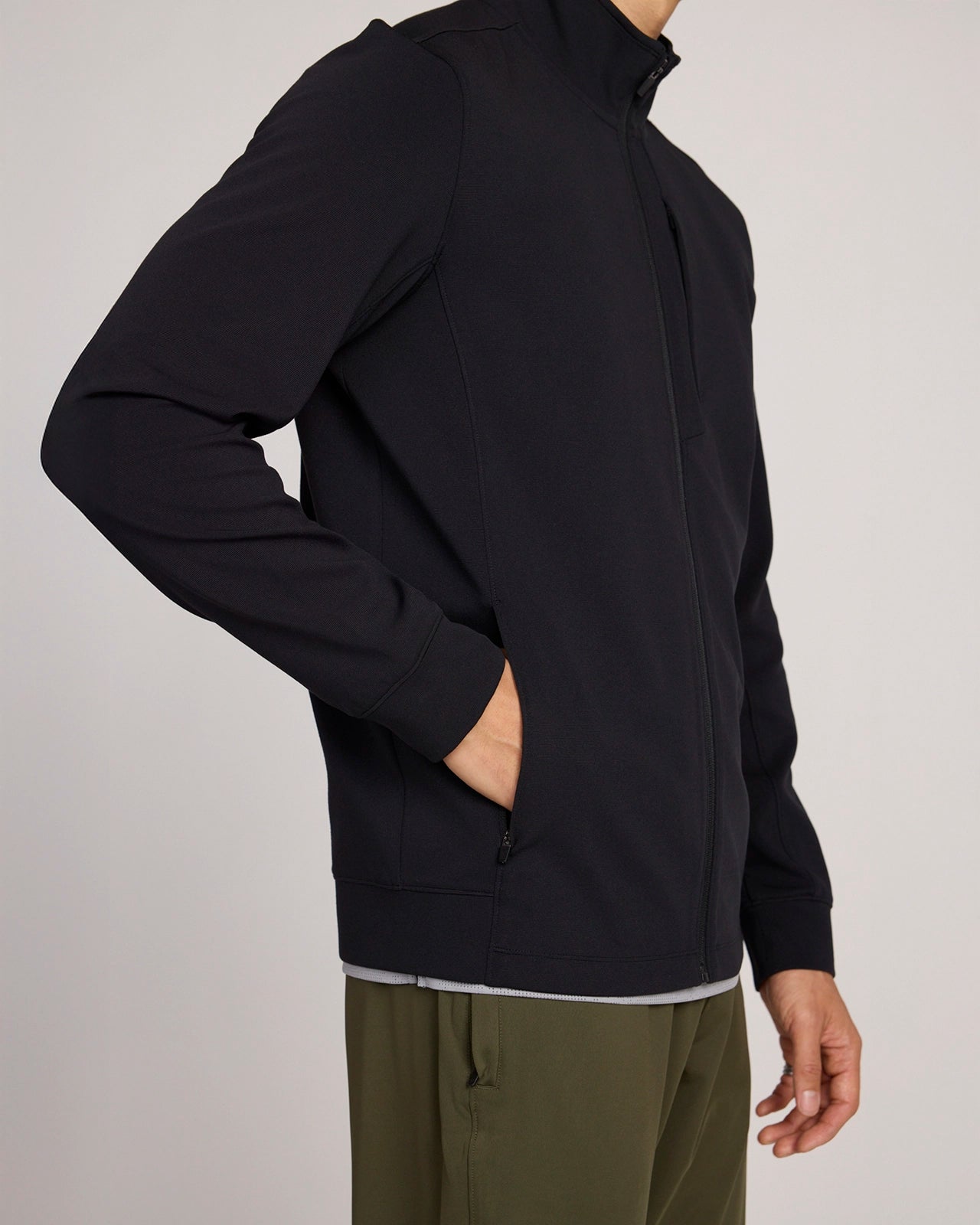 The Active Micro Ottoman Full Zip Jacket - Black