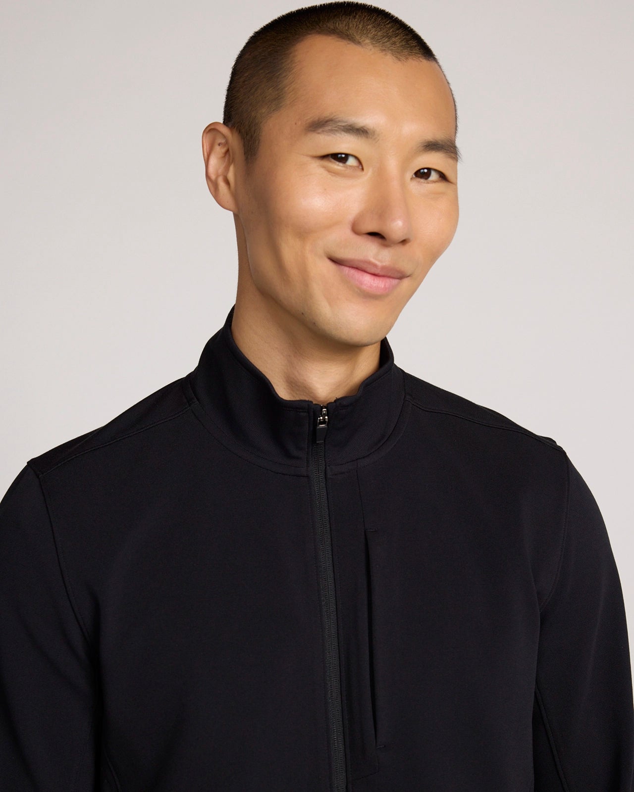 The Active Micro Ottoman Full Zip Jacket - Black
