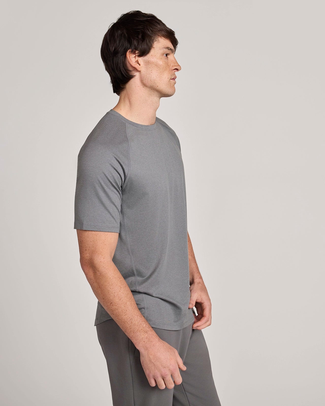 The Active Soft Stripe Sport Tee - Mid Grey