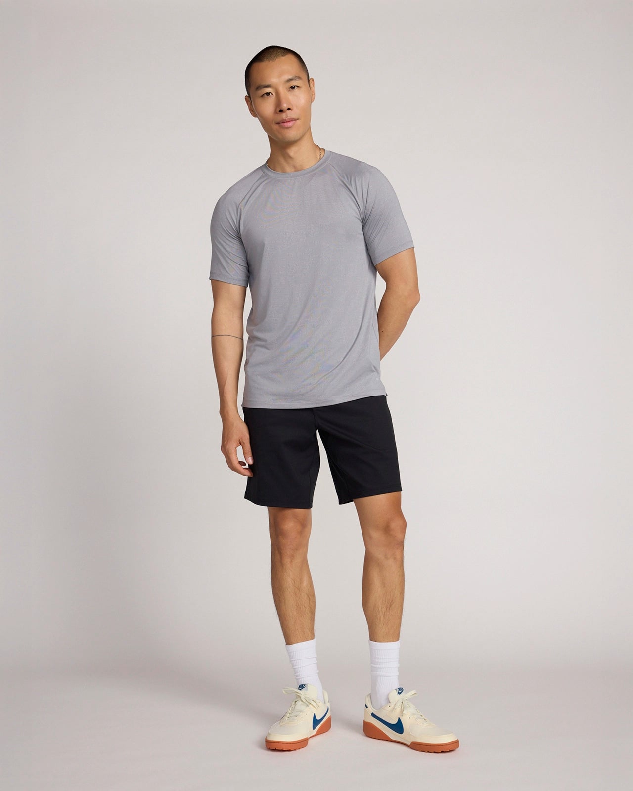 The Active Jacquard Raglan Performance Tee - Alloy Grey