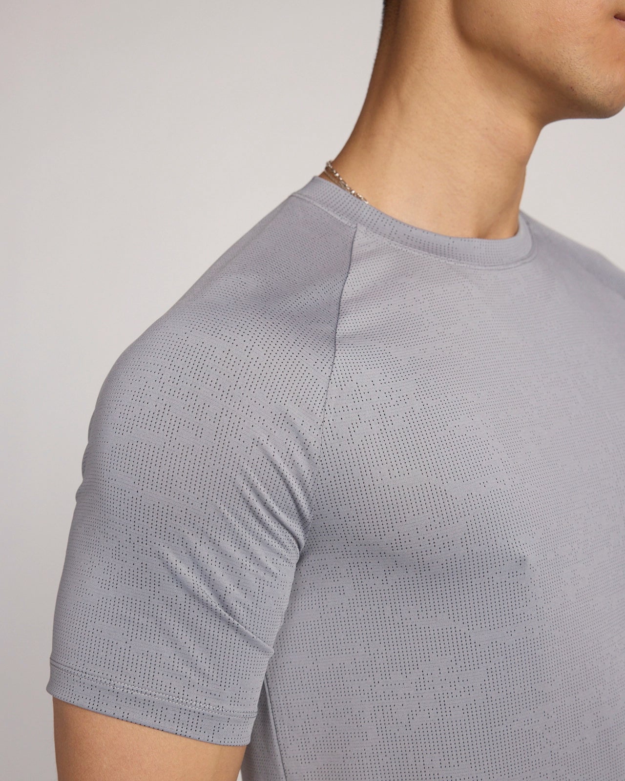The Active Jacquard Raglan Performance Tee - Alloy Grey