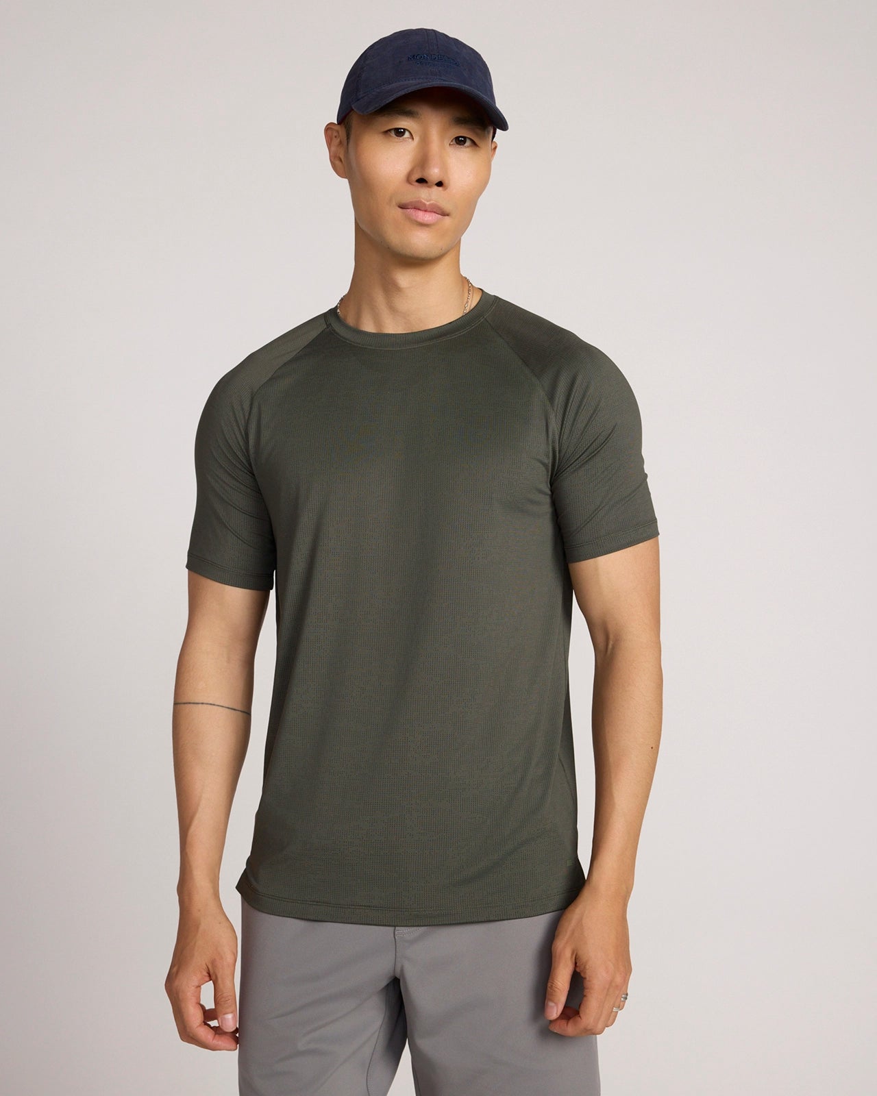 The Active Jacquard Raglan Performance Tee - Kambaba Green