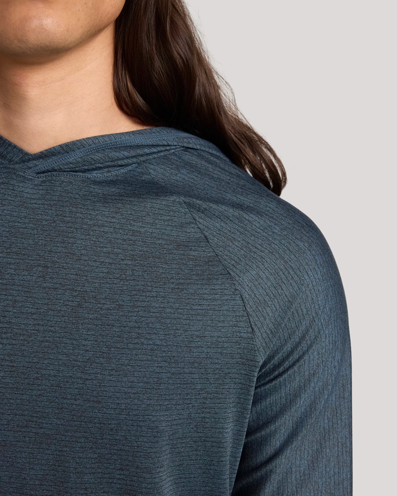 The Active Stripe Hooded Jersey Top - Bluefin