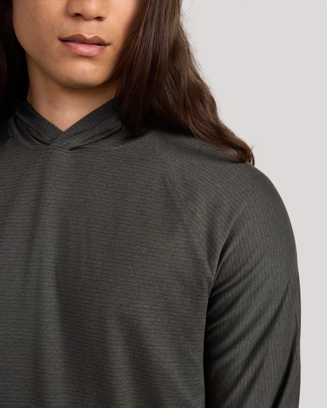 The Active Stripe Hooded Jersey Top - Kambaba Green