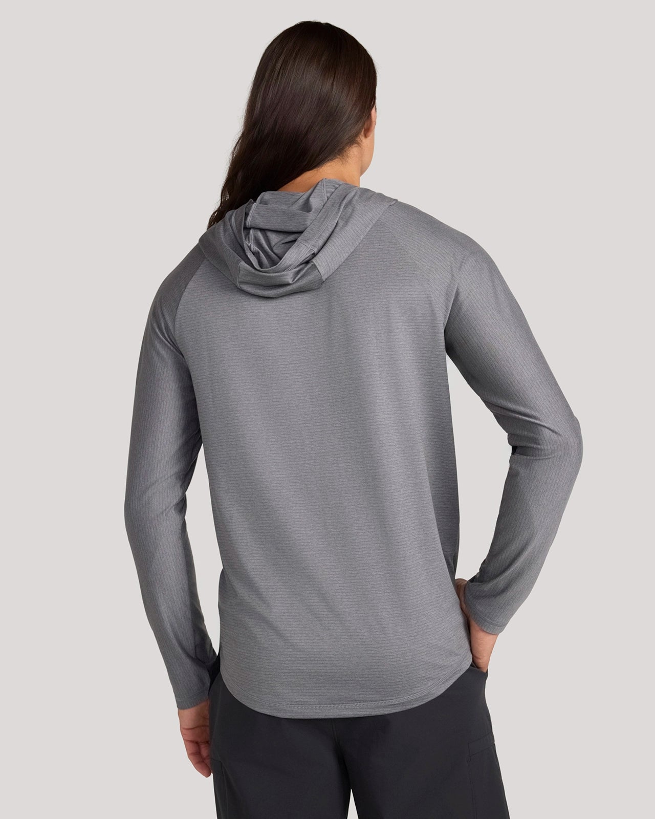 The Active Stripe Hooded Jersey Top - Castlerock Grey