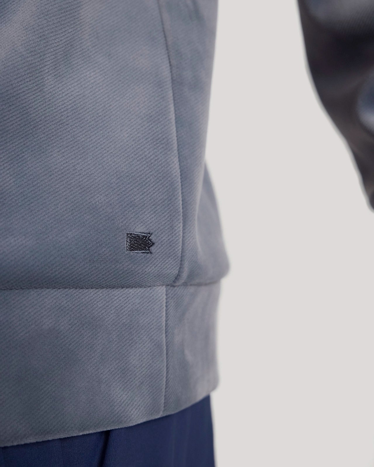 The Soft Luxe Twill Fleece Quarter-Zip Top - Turbulence Blue