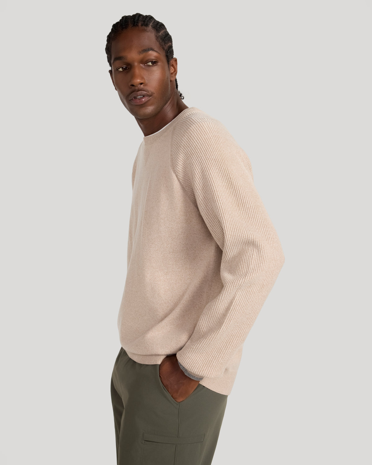 The Soft Luxe Tech Crewneck Sweater - Beige
