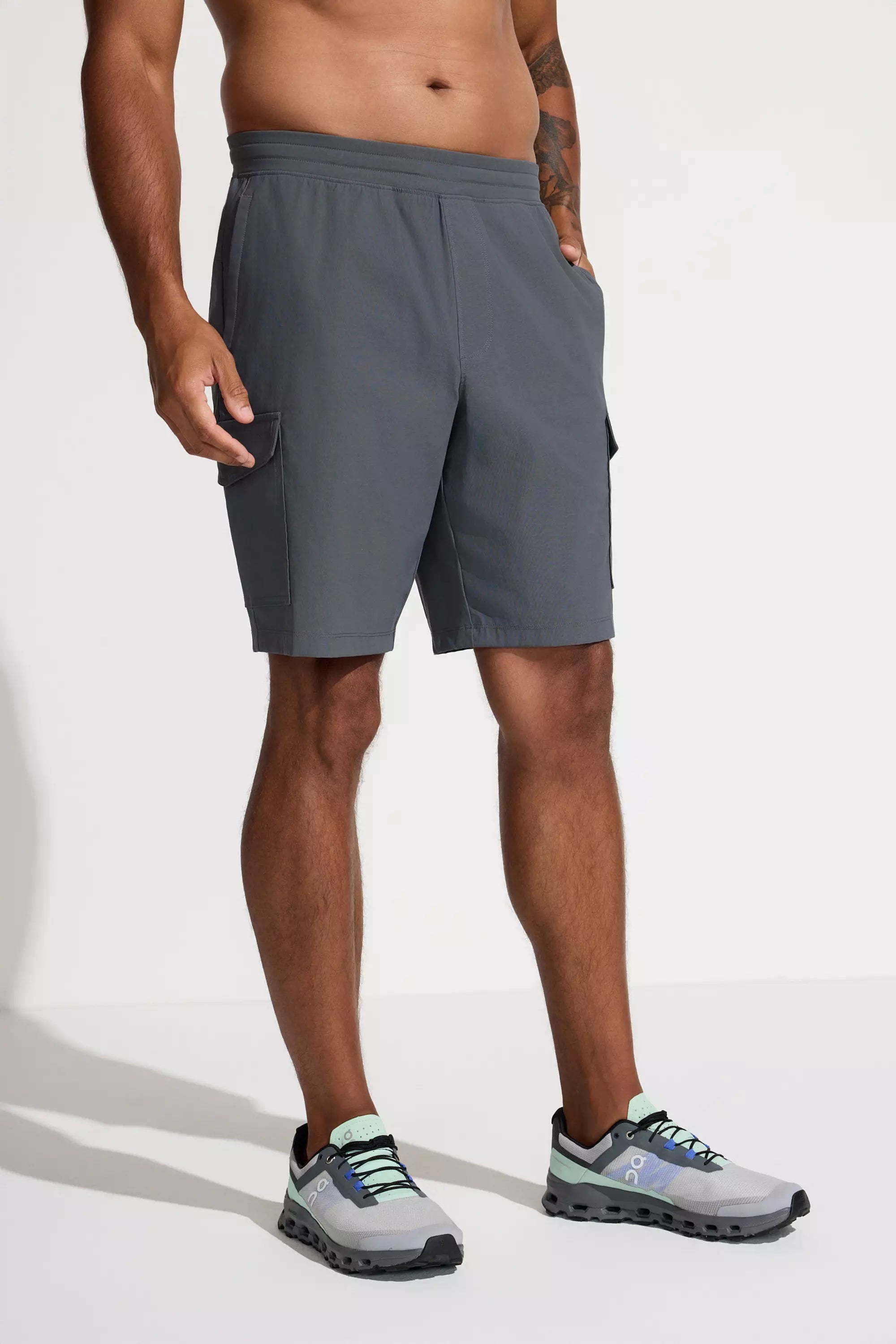 The Active GRS Certified Recycled Nylon 10" Cargo Short - Grey