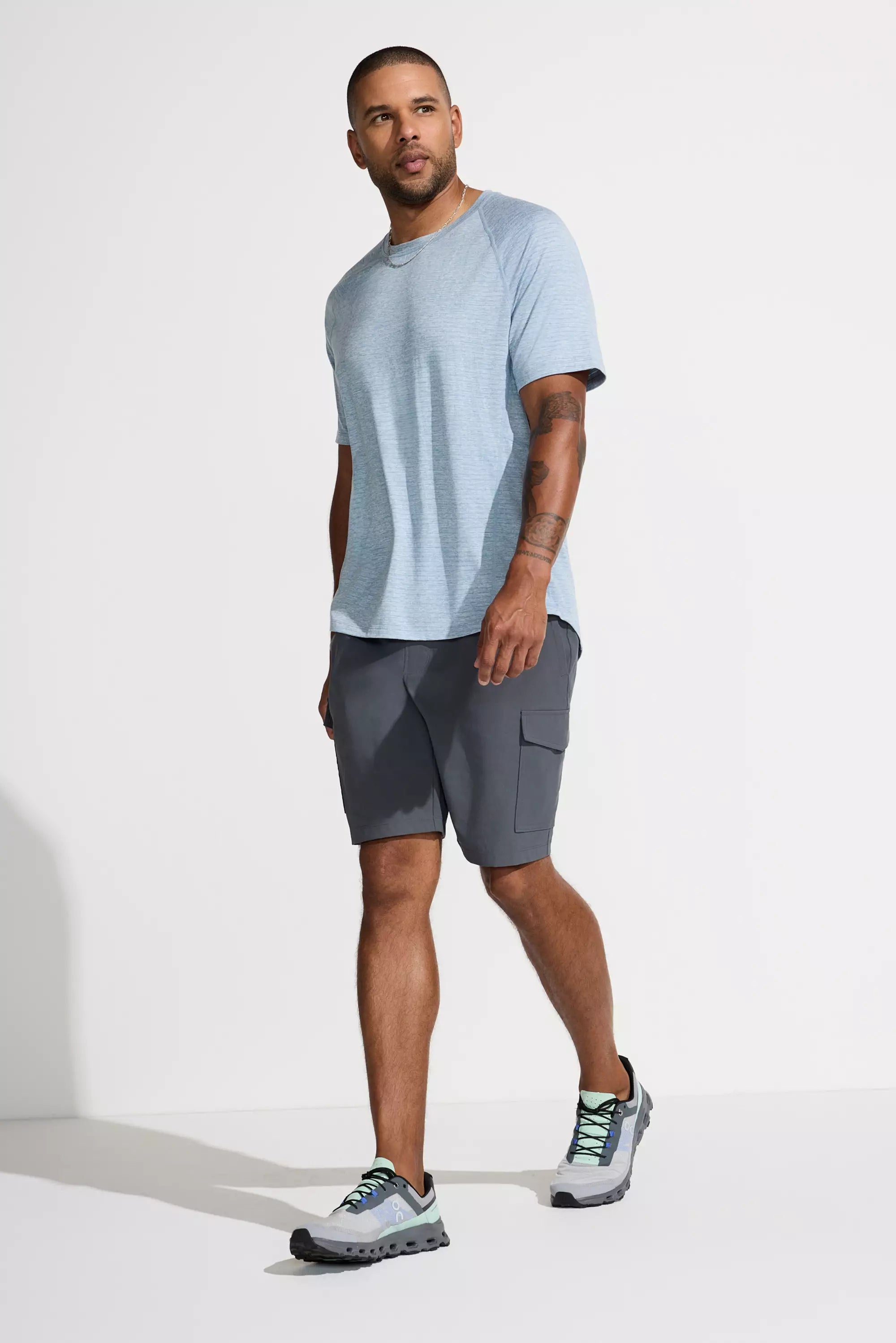 The Active GRS Certified Recycled Nylon 10" Cargo Short - Grey