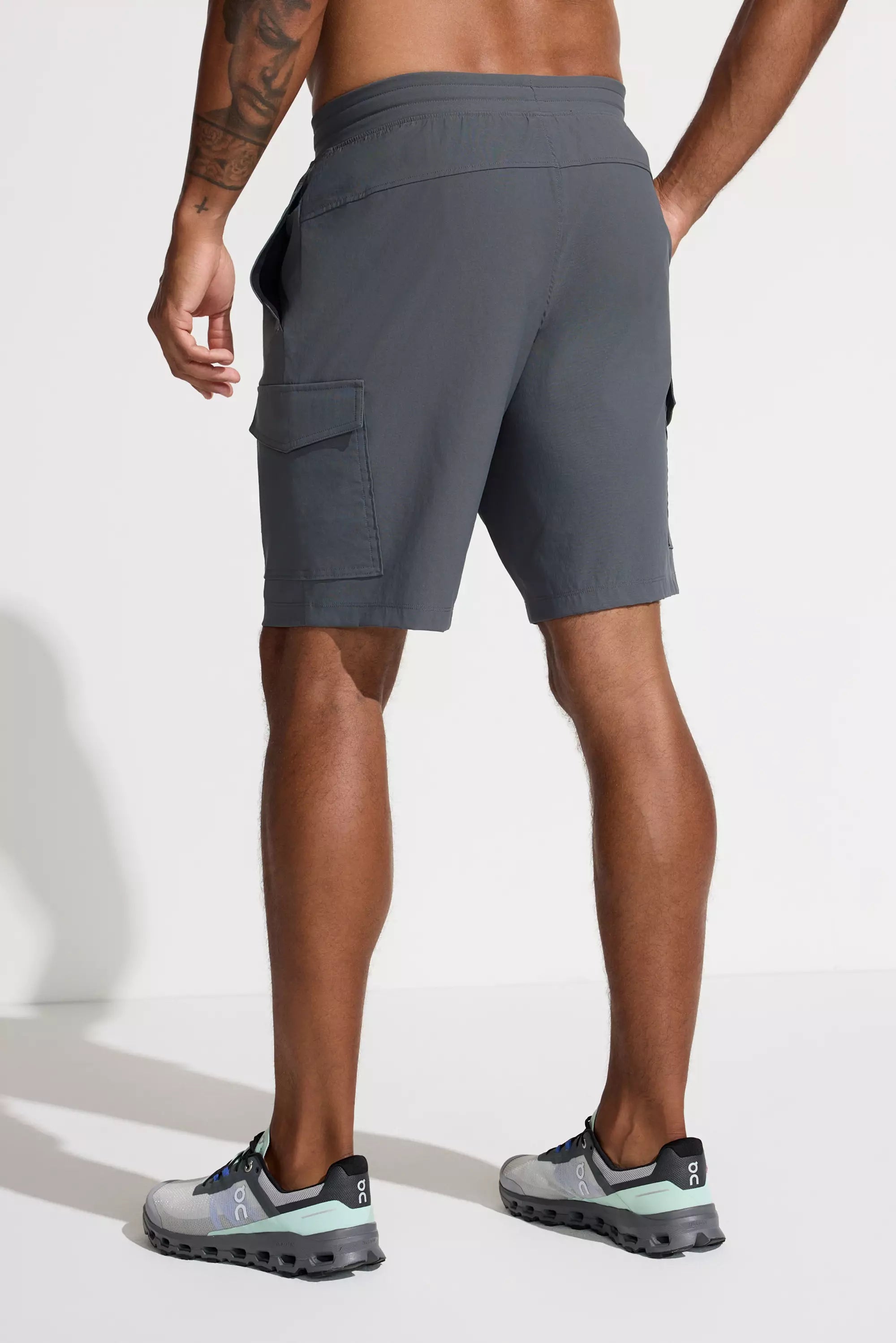 The Active GRS Certified Recycled Nylon 10" Cargo Short - Grey