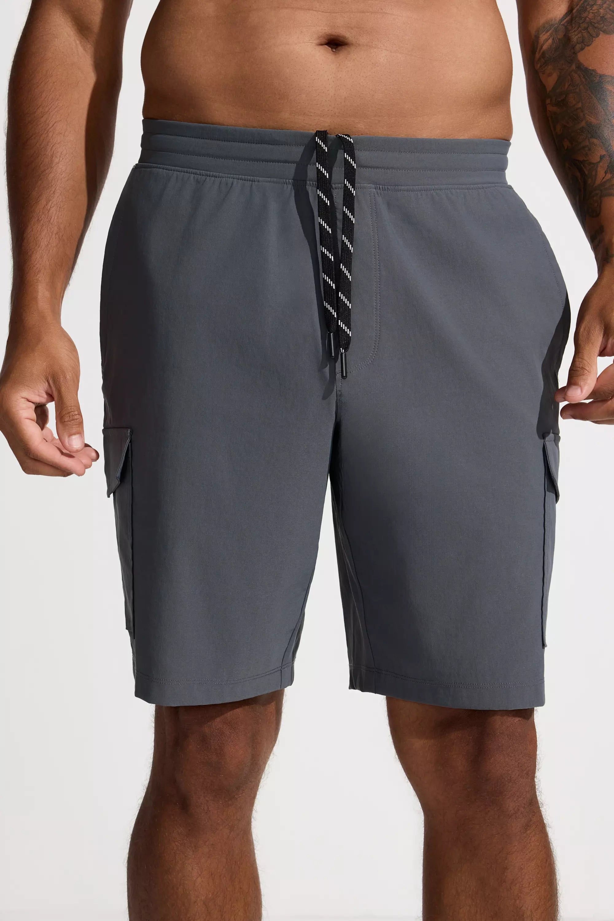The Active GRS Certified Recycled Nylon 10" Cargo Short - Grey