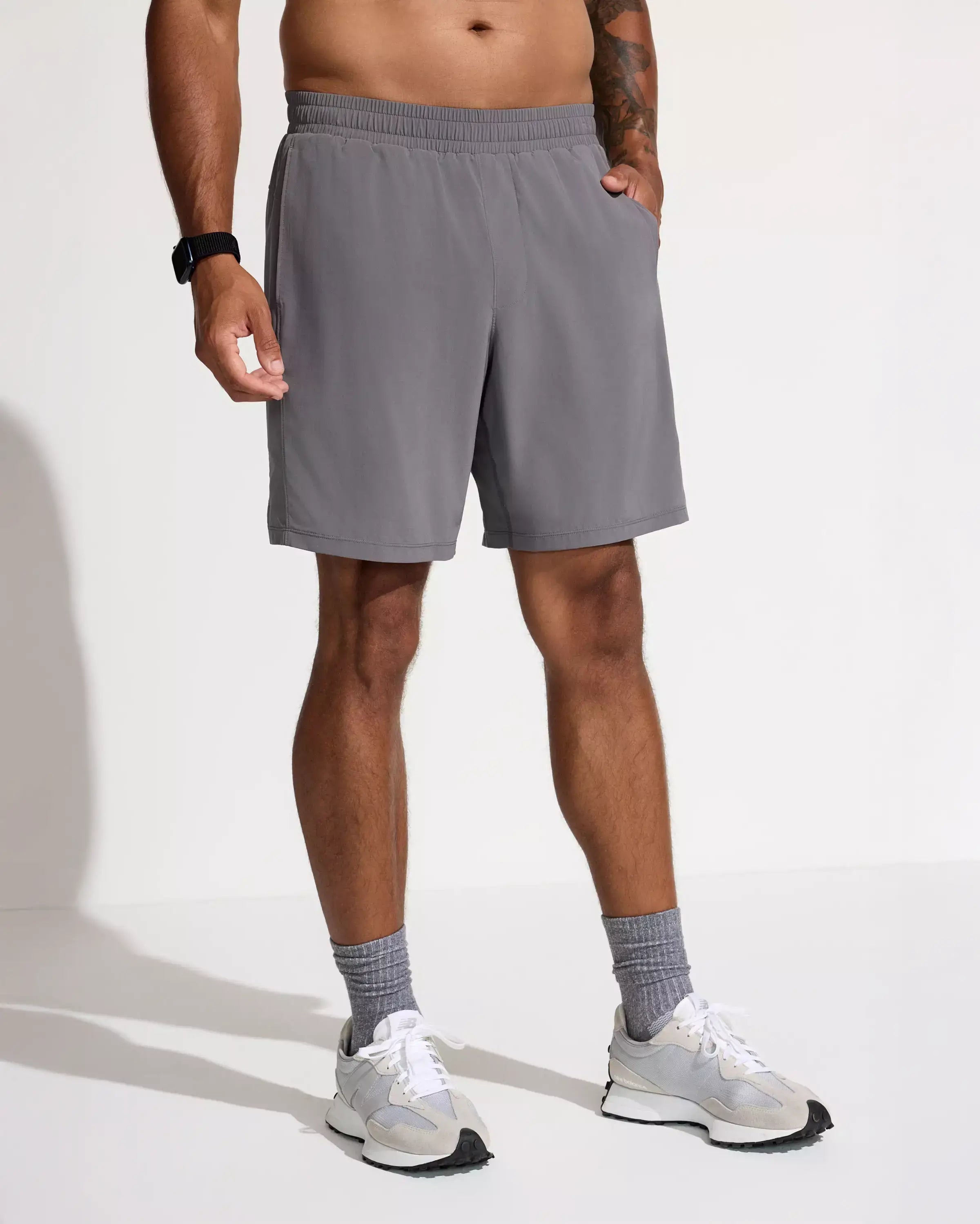 The Mesh-Liner GRS Certified Recycled Poly Swim Hybrid Short - Mid Grey