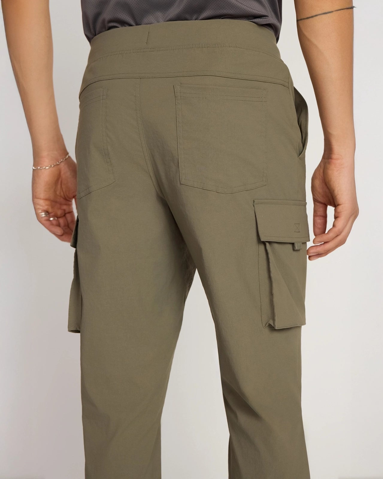 The Soft Stretch GRS Certified Recycled Nylon Cargo Pants - Tea Leaf