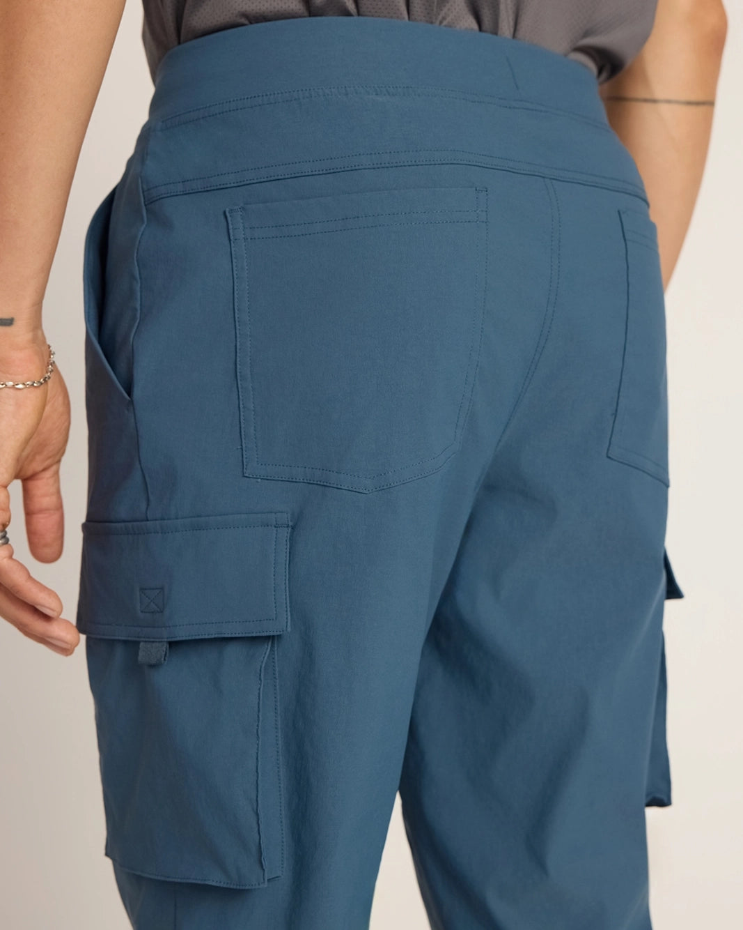 The Stretch GRS Certified Recycled Nylon Cargo Pant - Blue