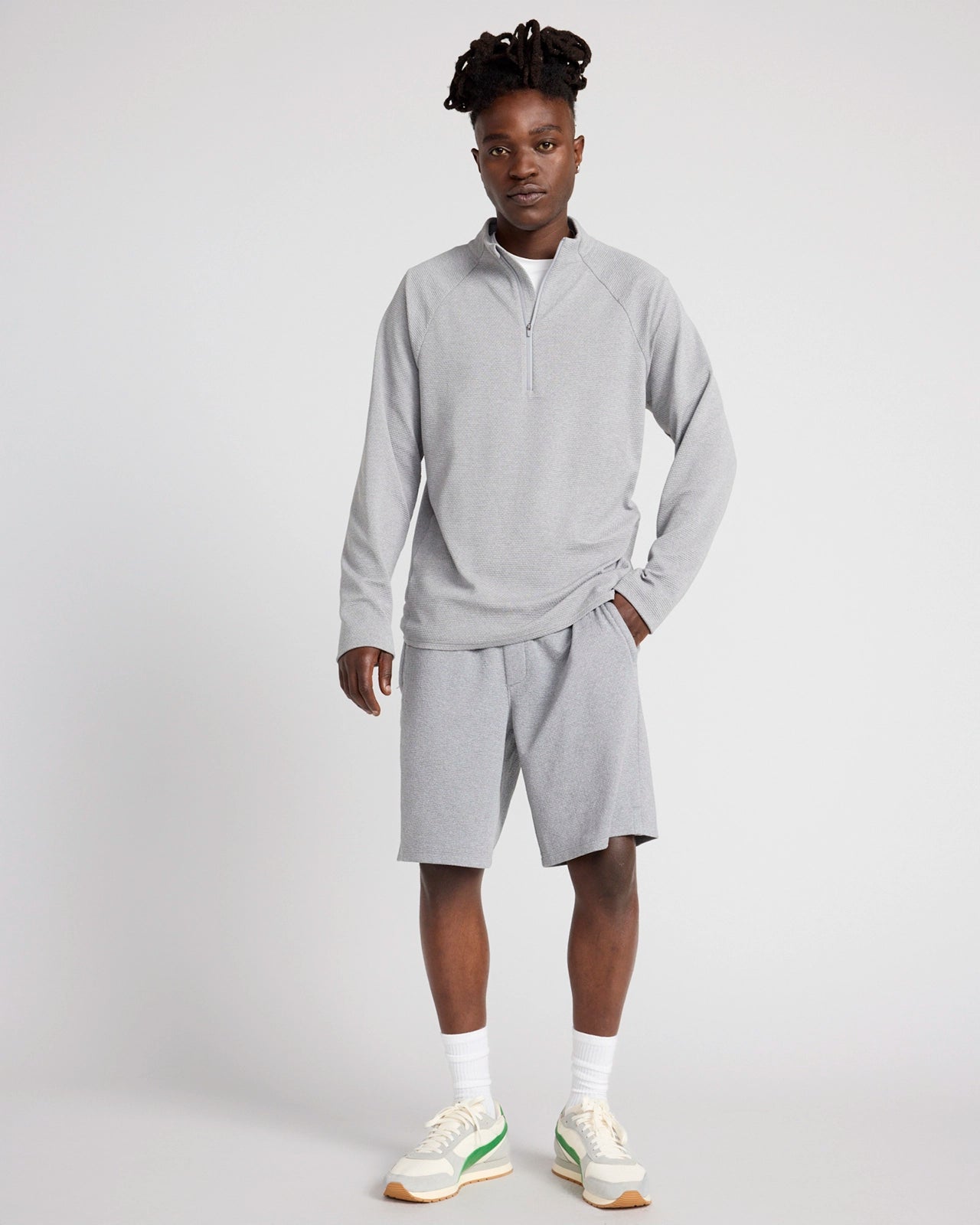 The Active GRS Certified Poly Textured Shorts - Grey Melange