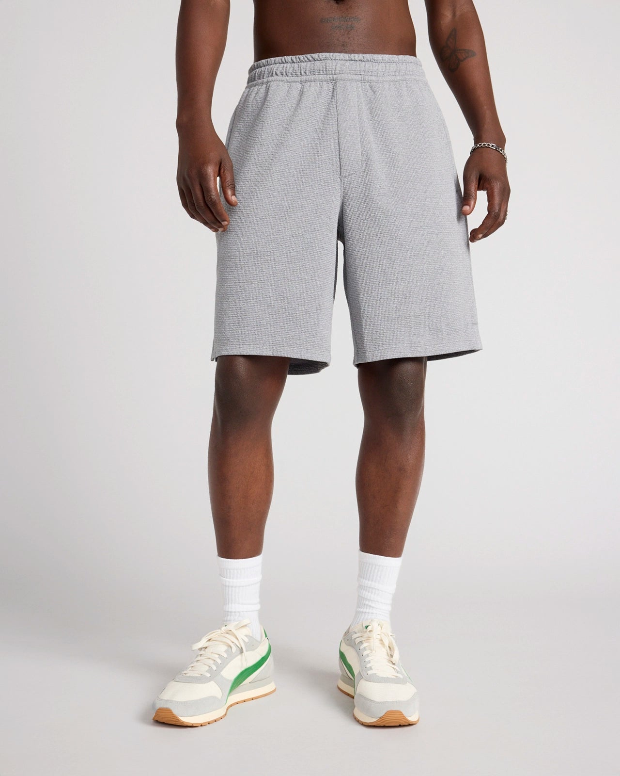 The Active GRS Certified Poly Textured Shorts - Grey Melange