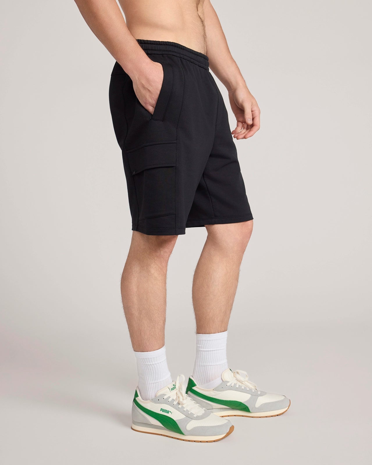 The Active Luxe Organic Cotton Terry Short - Black