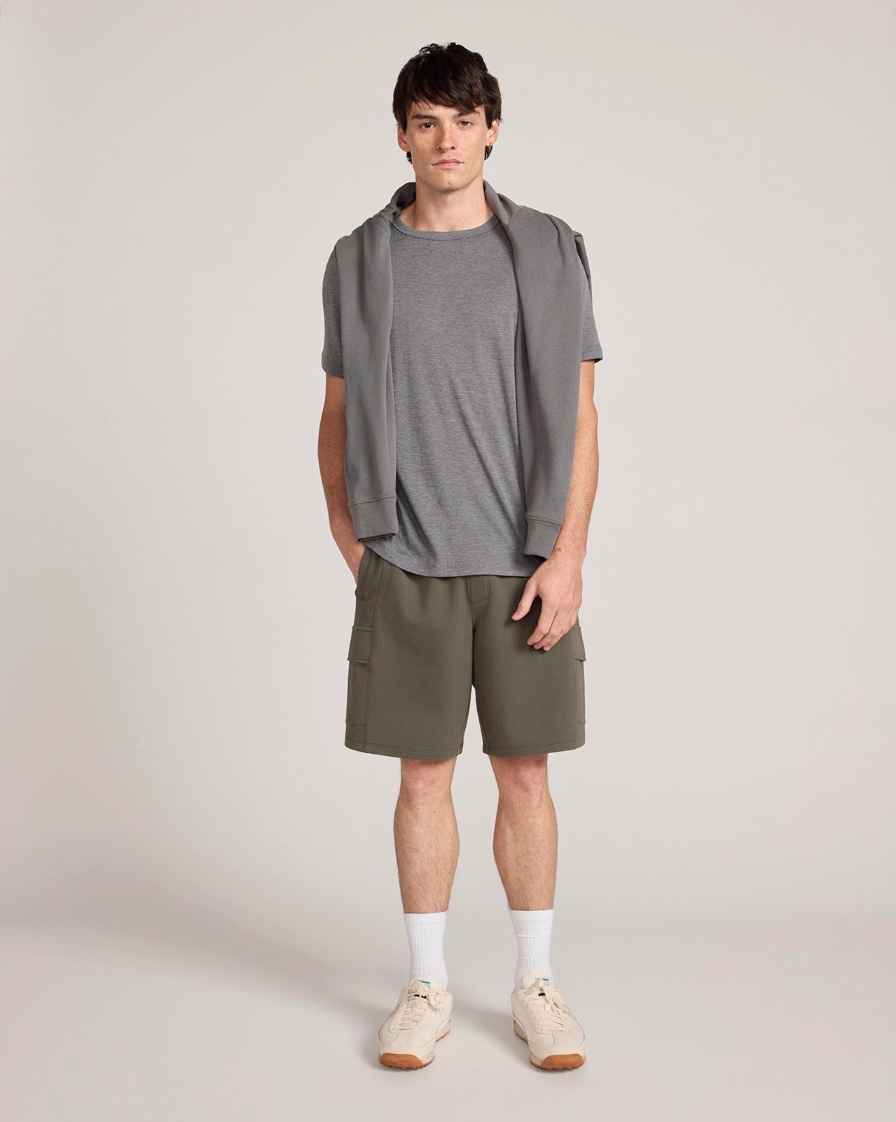 The Active Luxe Organic Cotton Terry Short - Kambaba Green