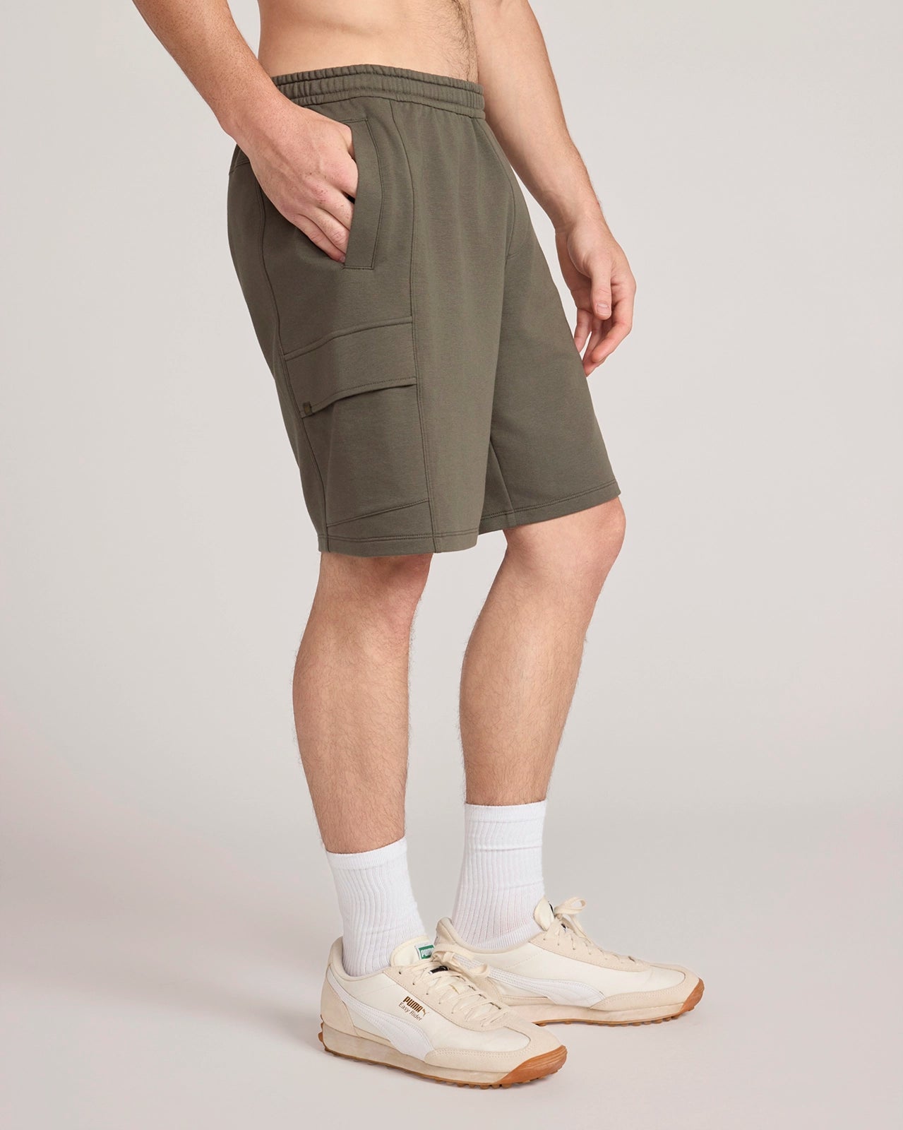 The Active Luxe Organic Cotton Terry Short - Kambaba Green