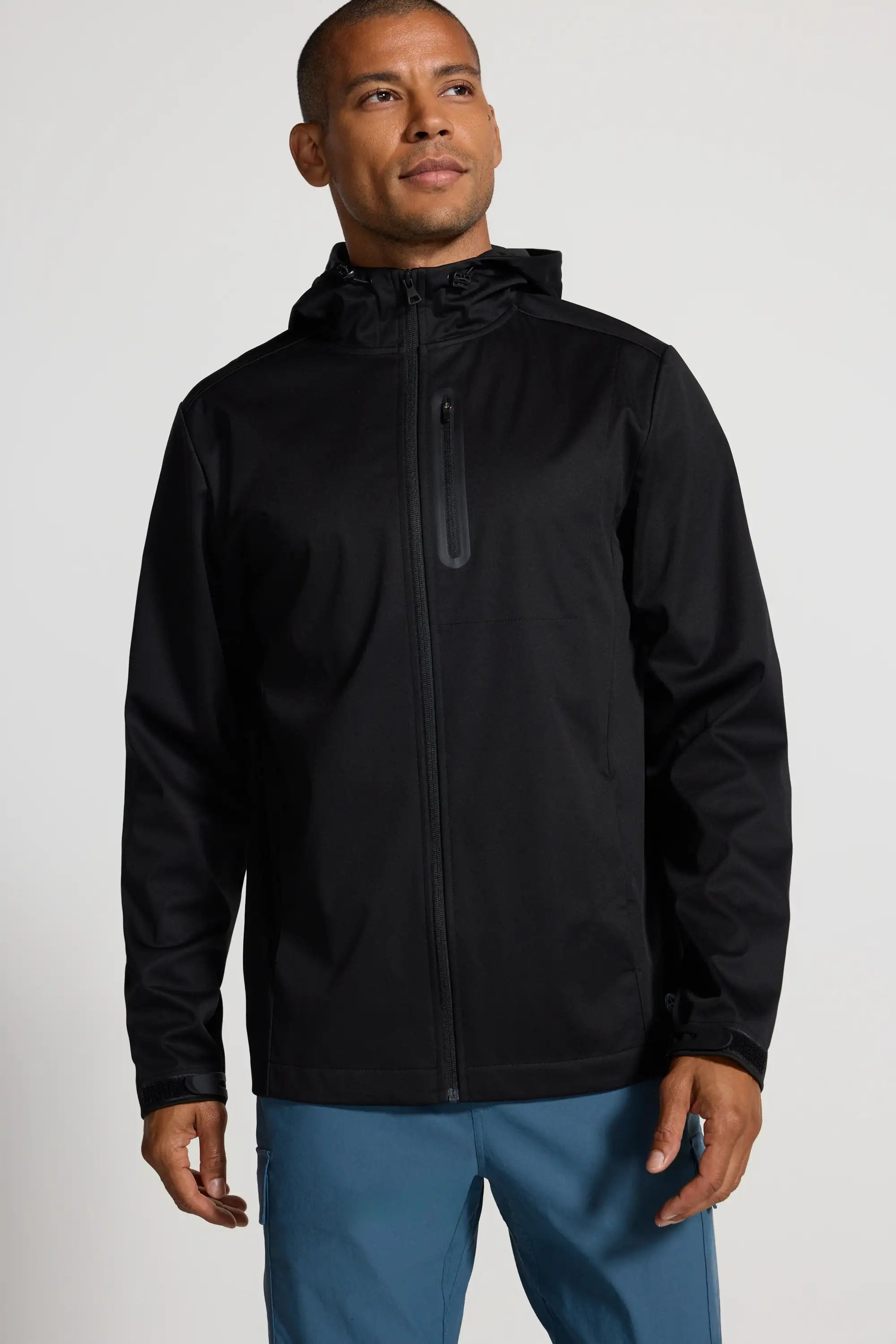 Men's Bonded Hooded Jacket - Black