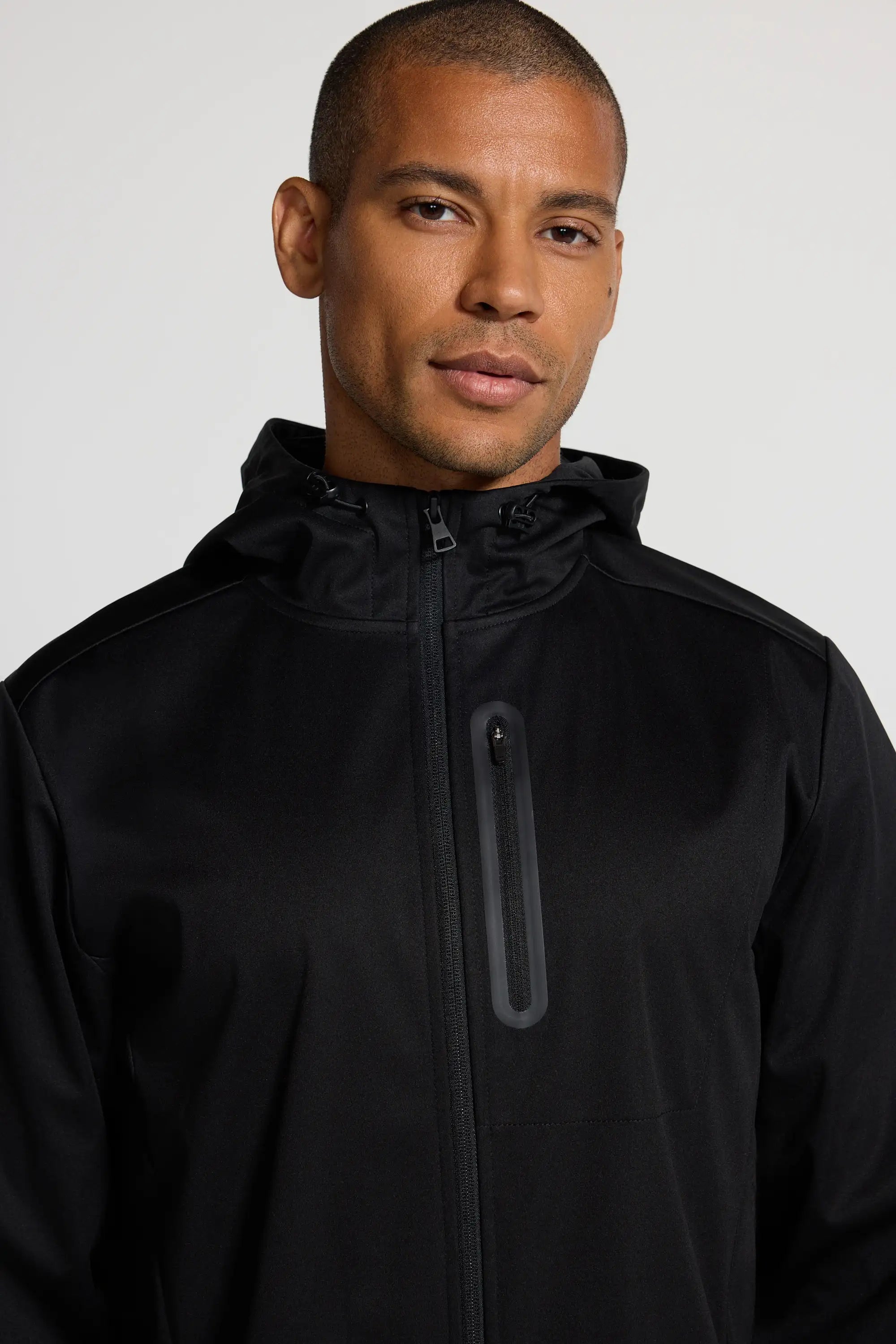 Men's Bonded Hooded Jacket - Black