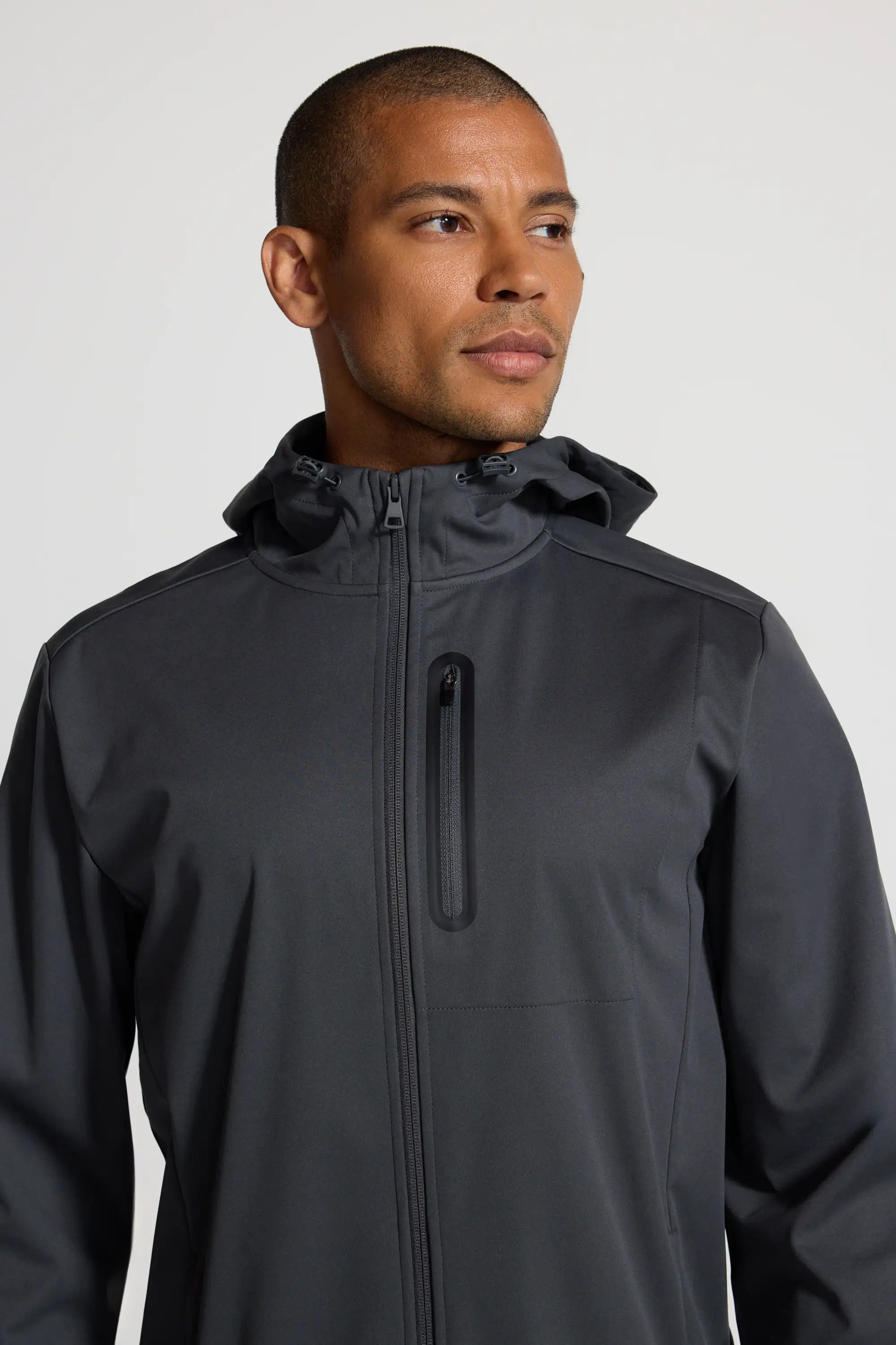 The Men's Wind + Water-Resistant GRS Certified Recycled Poly Jacket - Dark Grey
