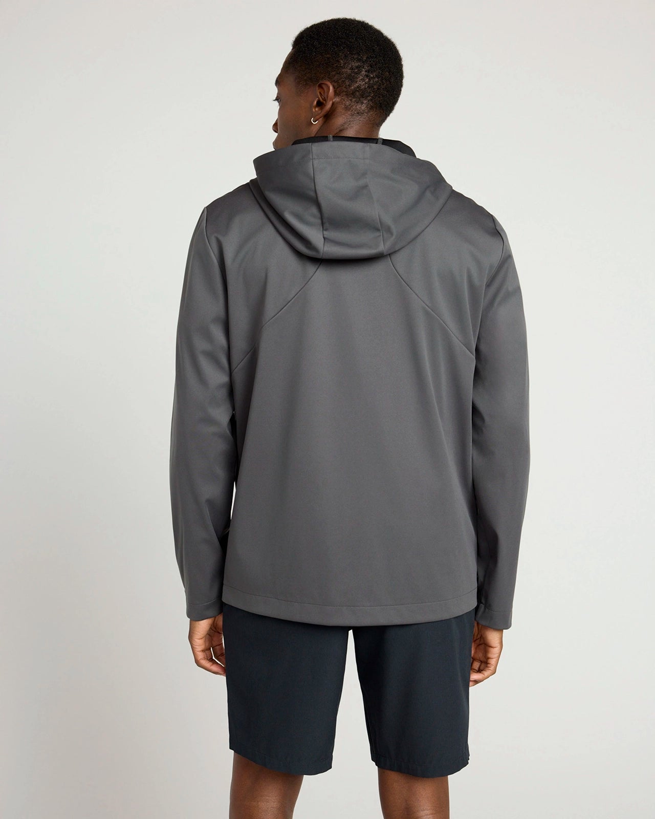 The Men's Wind + Water-Resistant GRS Certified Recycled Poly Jacket - Dark Grey
