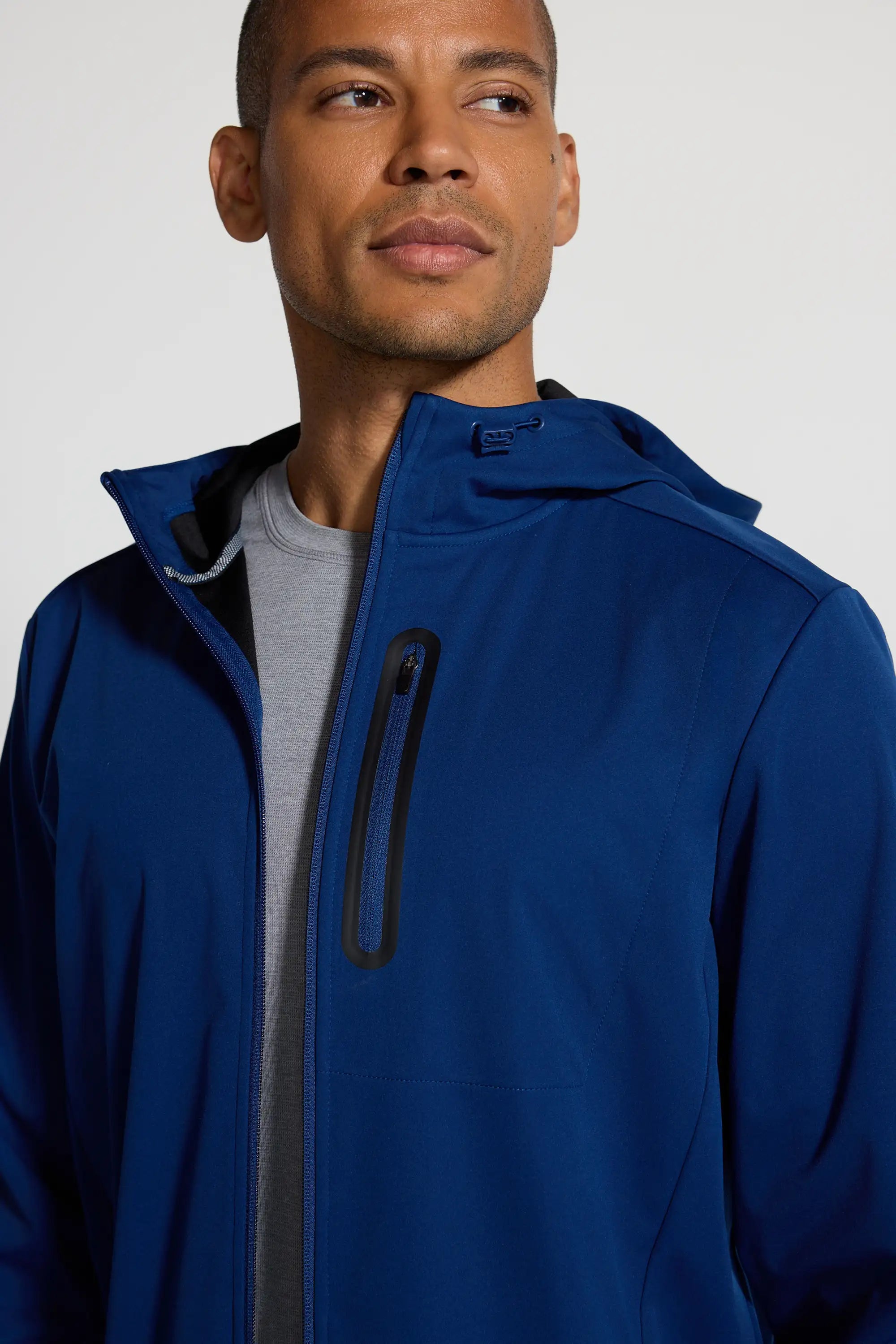 The Men's Wind + Water-Resistant GRS Certified Recycled Poly Jacket - Estate Blue