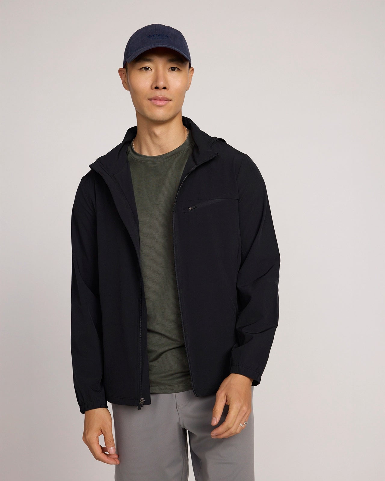 The Active Lightweight Reflective Full Zip Jacket - Black