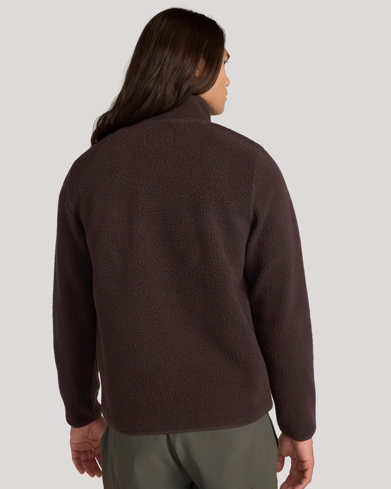 The Soft Luxe Berber Quarter-Snap Pullover - Chocolate Torte