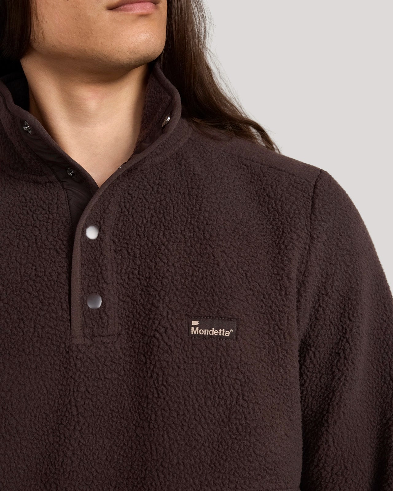 The Soft Luxe Berber Quarter-Snap Pullover - Chocolate Torte