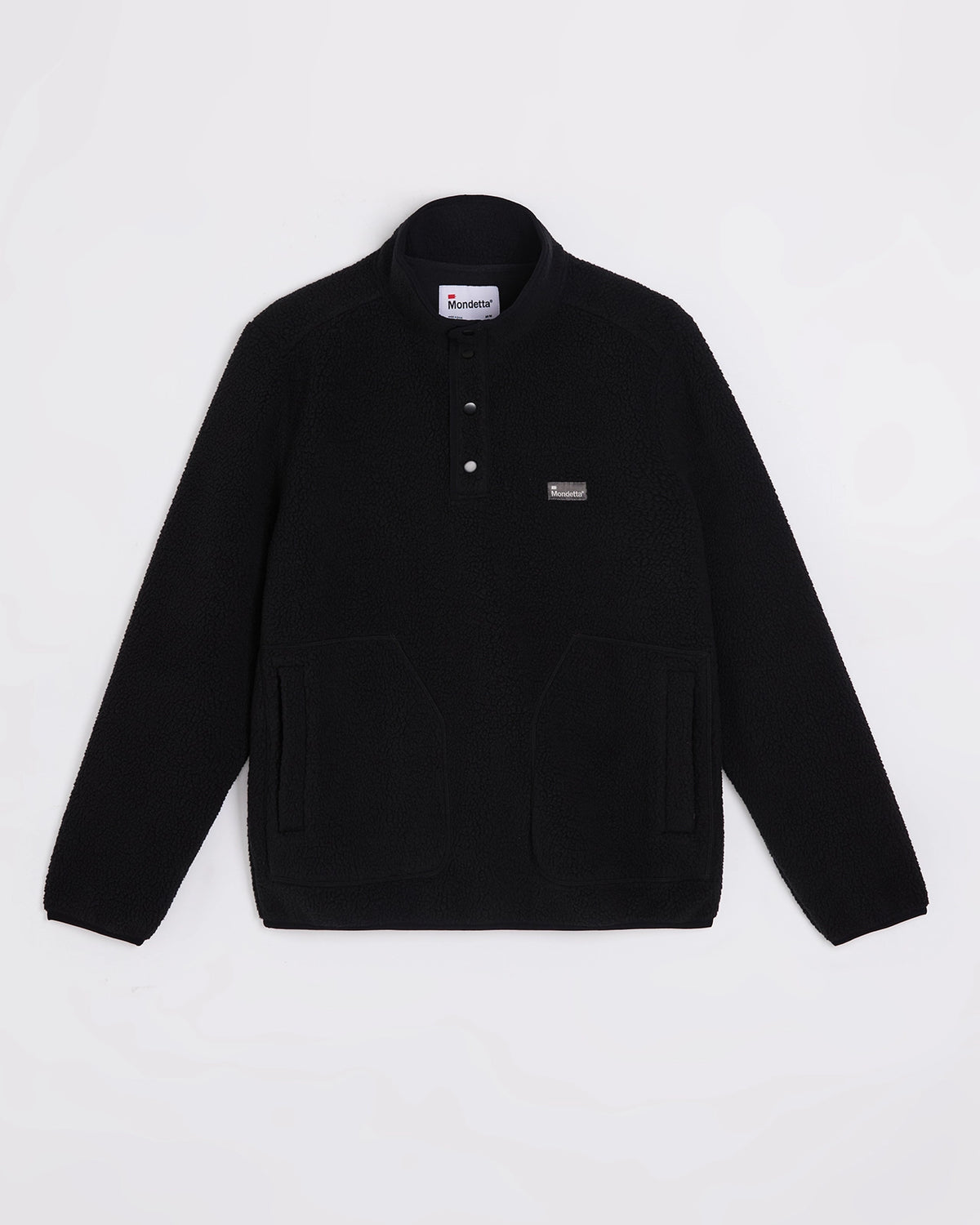 The Soft Luxe Berber Quarter-Snap Pullover - Black
