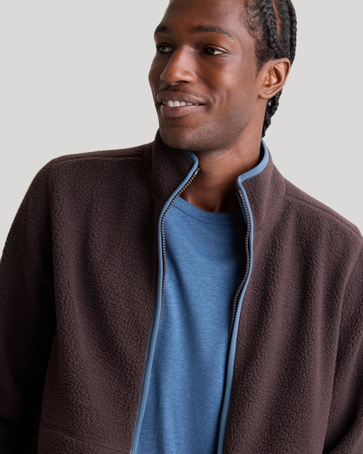 The Soft Luxe Berber Full Zip Jacket - Chocolate Torte