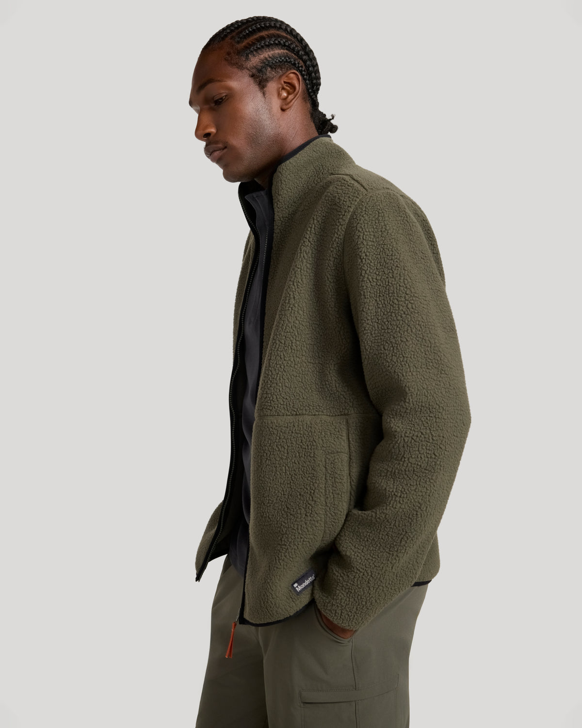 The Soft Luxe Berber Full Zip Jacket - Kambaba Green