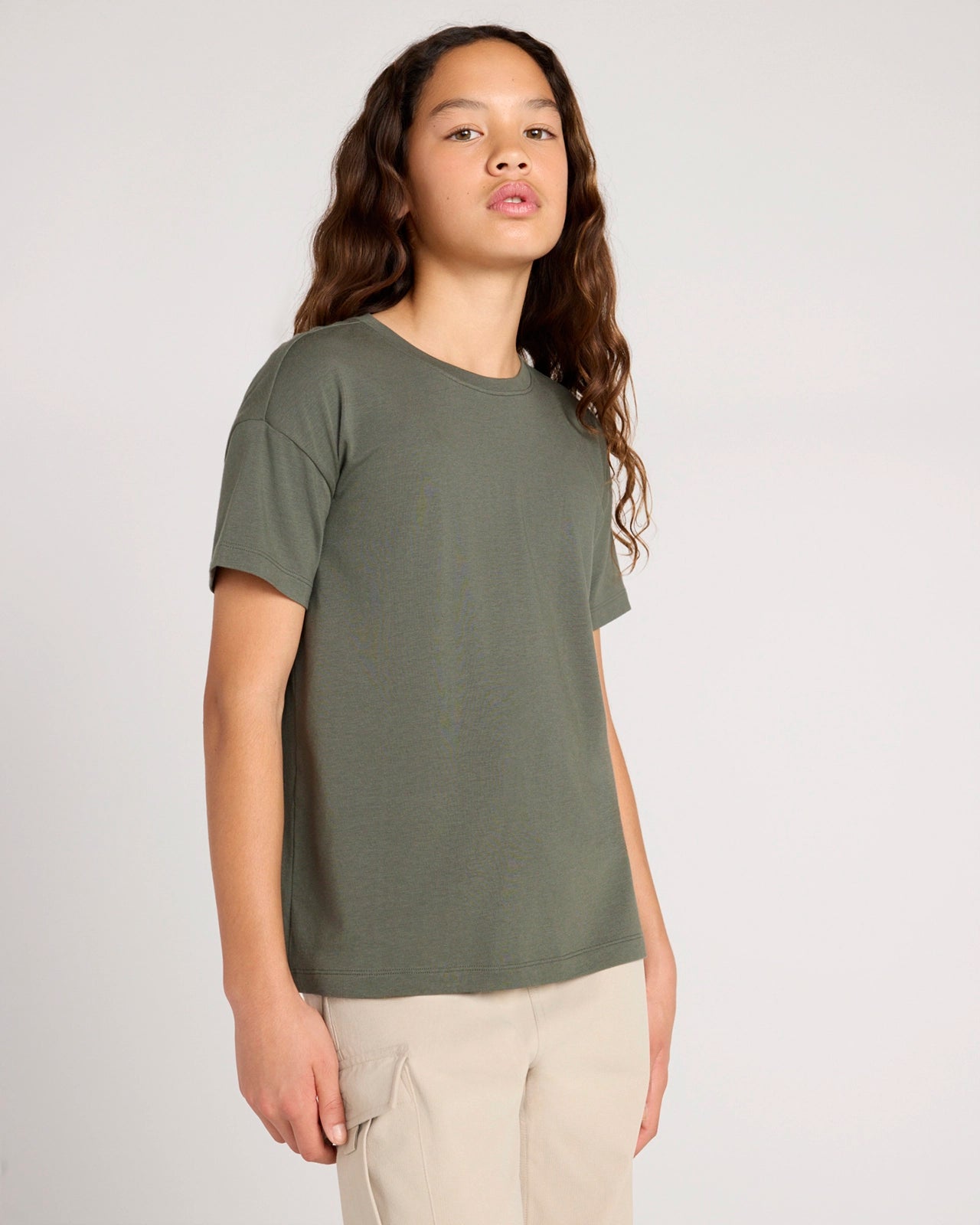 The Active Organic Cotton + TENCEL™ Modal Tee - Thyme Green