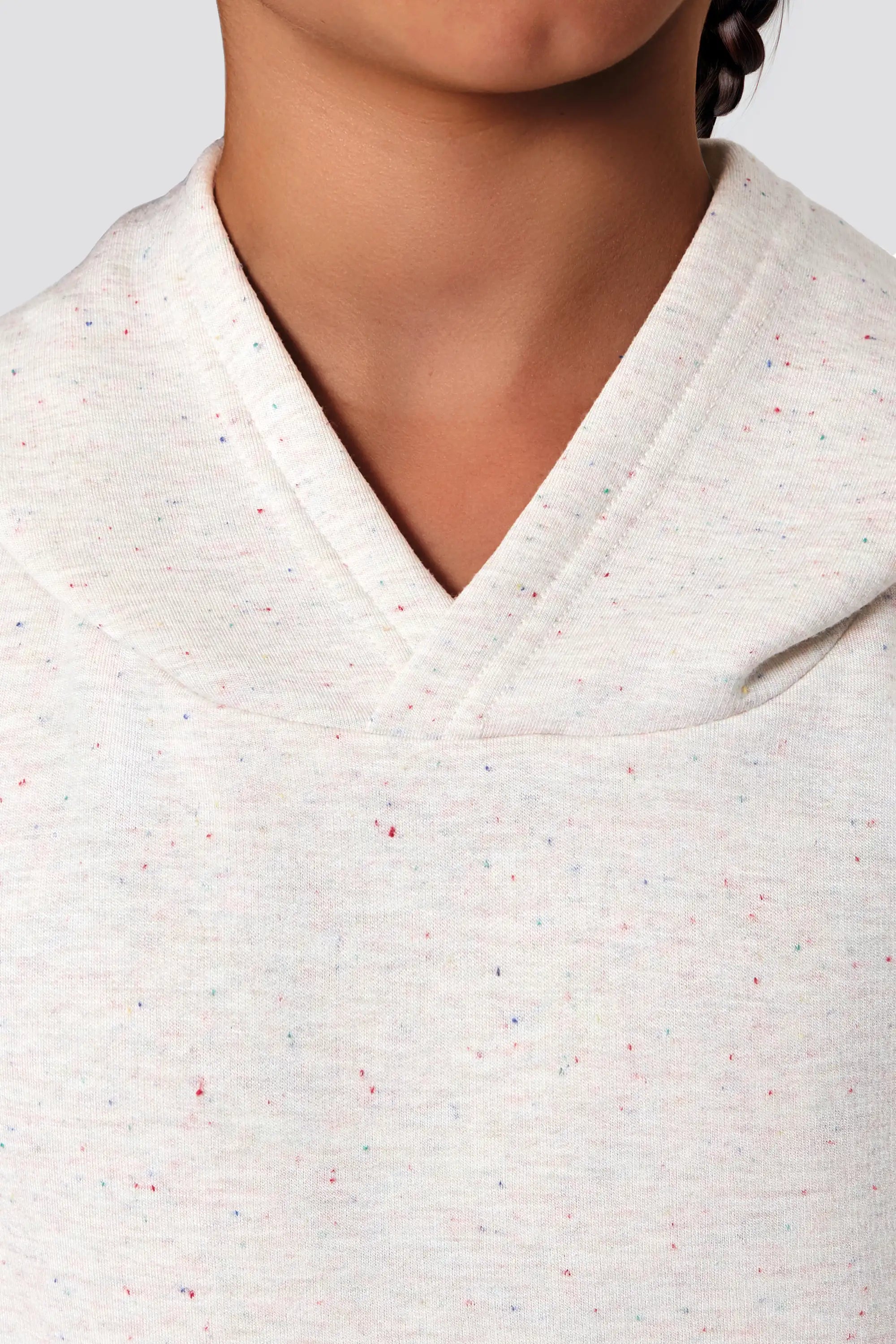 The Girls' Ecovero™ + GRS Certified Recycled Poly Candy Fleece Hoodie - Light Gray