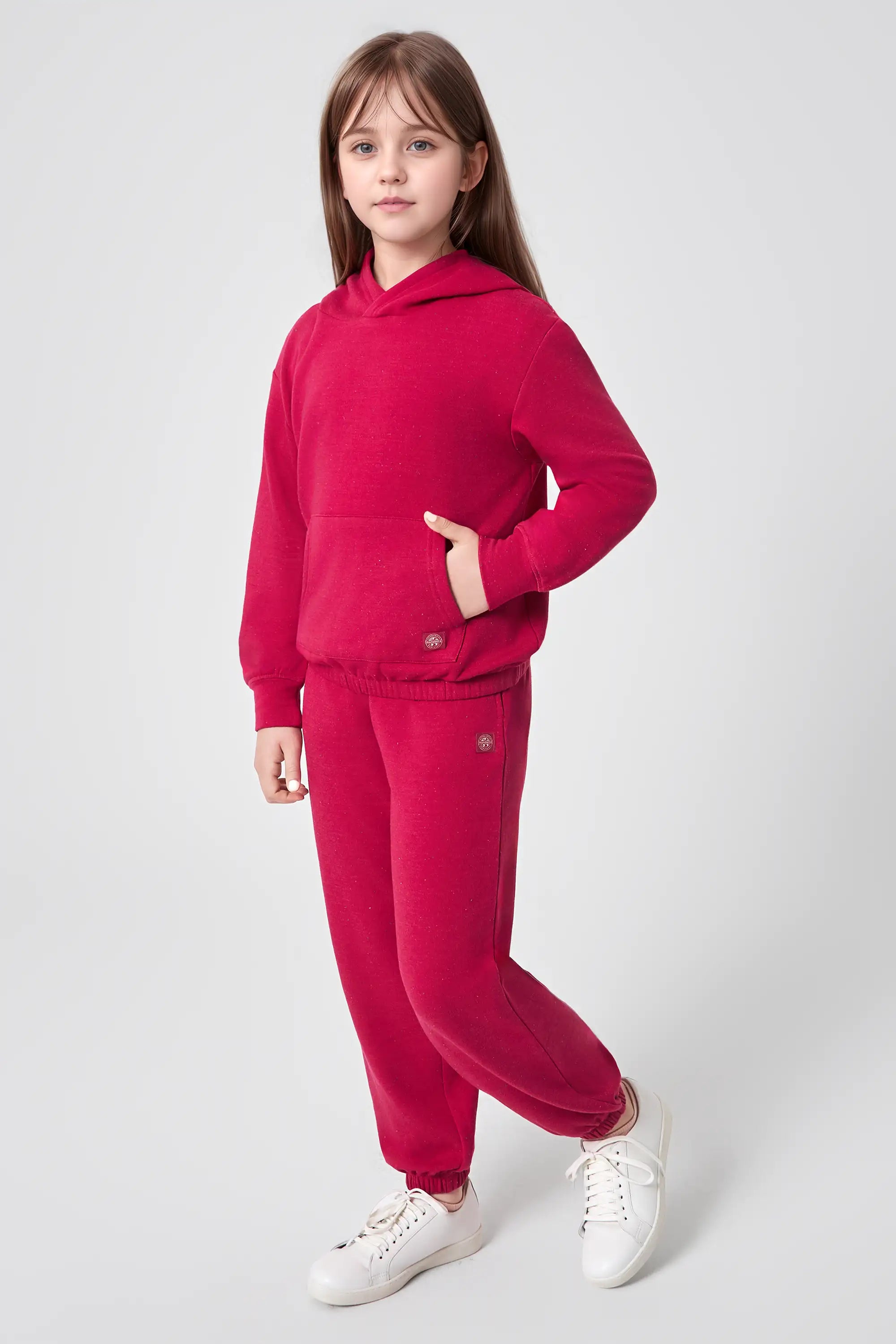 The Girls' Ecovero™ + GRS Certified Recycled Poly Candy Fleece Hoodie - Pink
