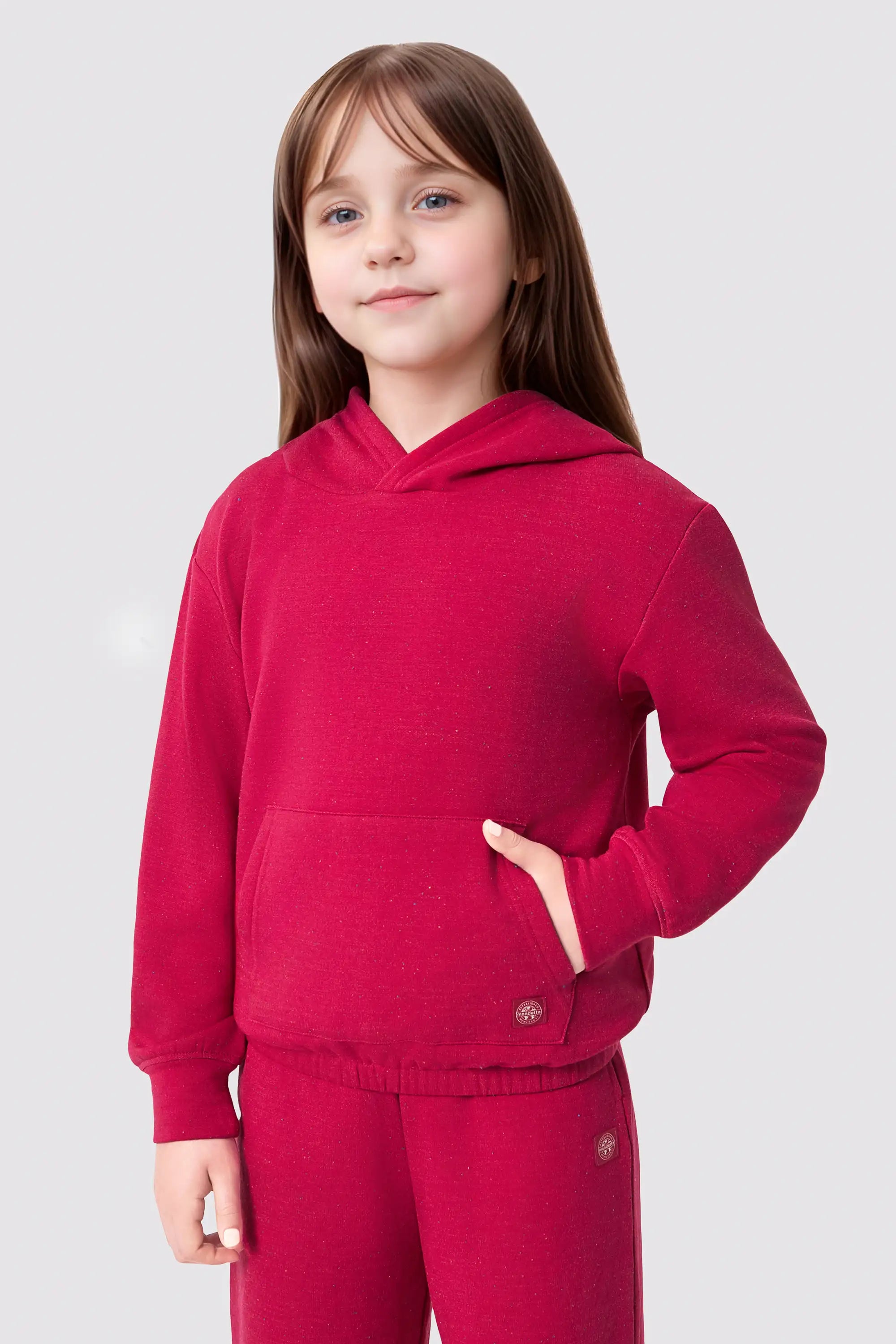 The Girls' Ecovero™ + GRS Certified Recycled Poly Candy Fleece Hoodie - Pink