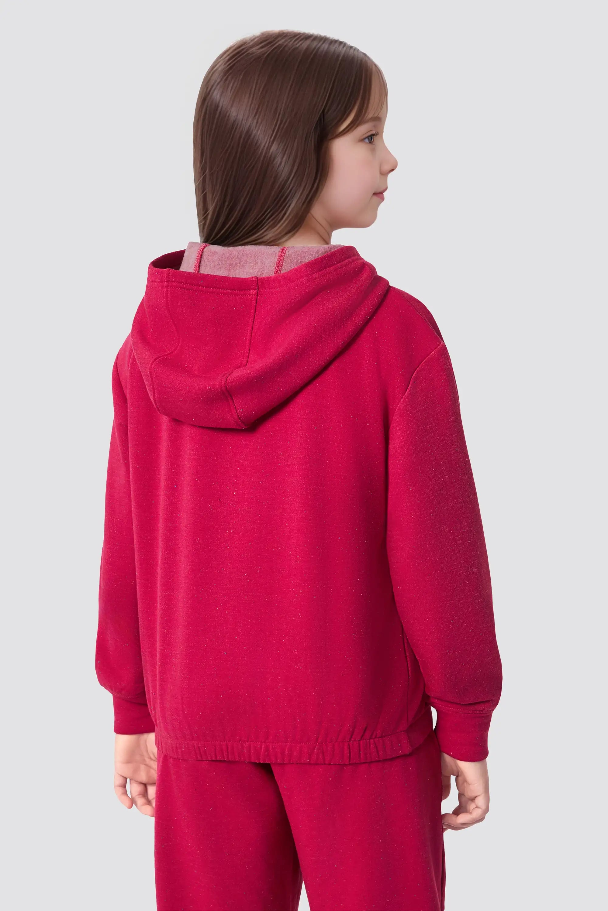 The Girls' Ecovero™ + GRS Certified Recycled Poly Candy Fleece Hoodie - Pink