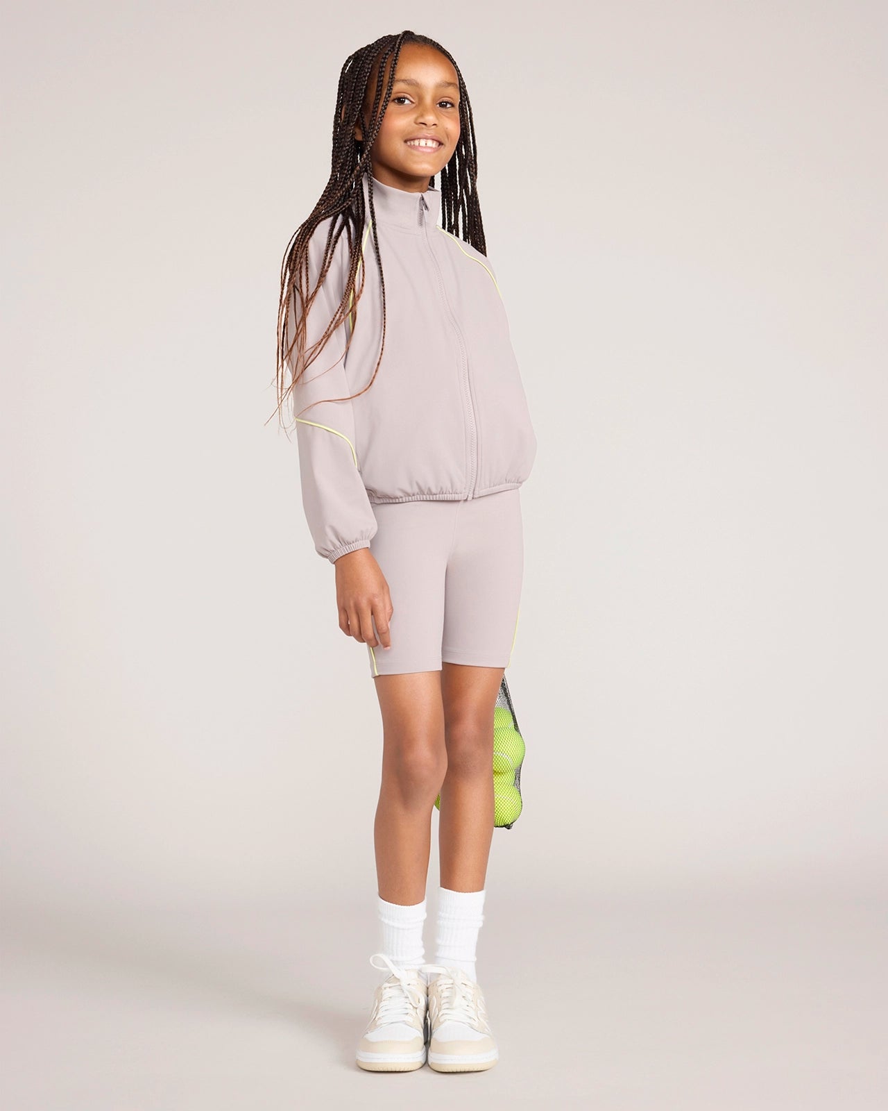 The Active GRS Certified Recycled Nylon Retro Jacket - Light Grey