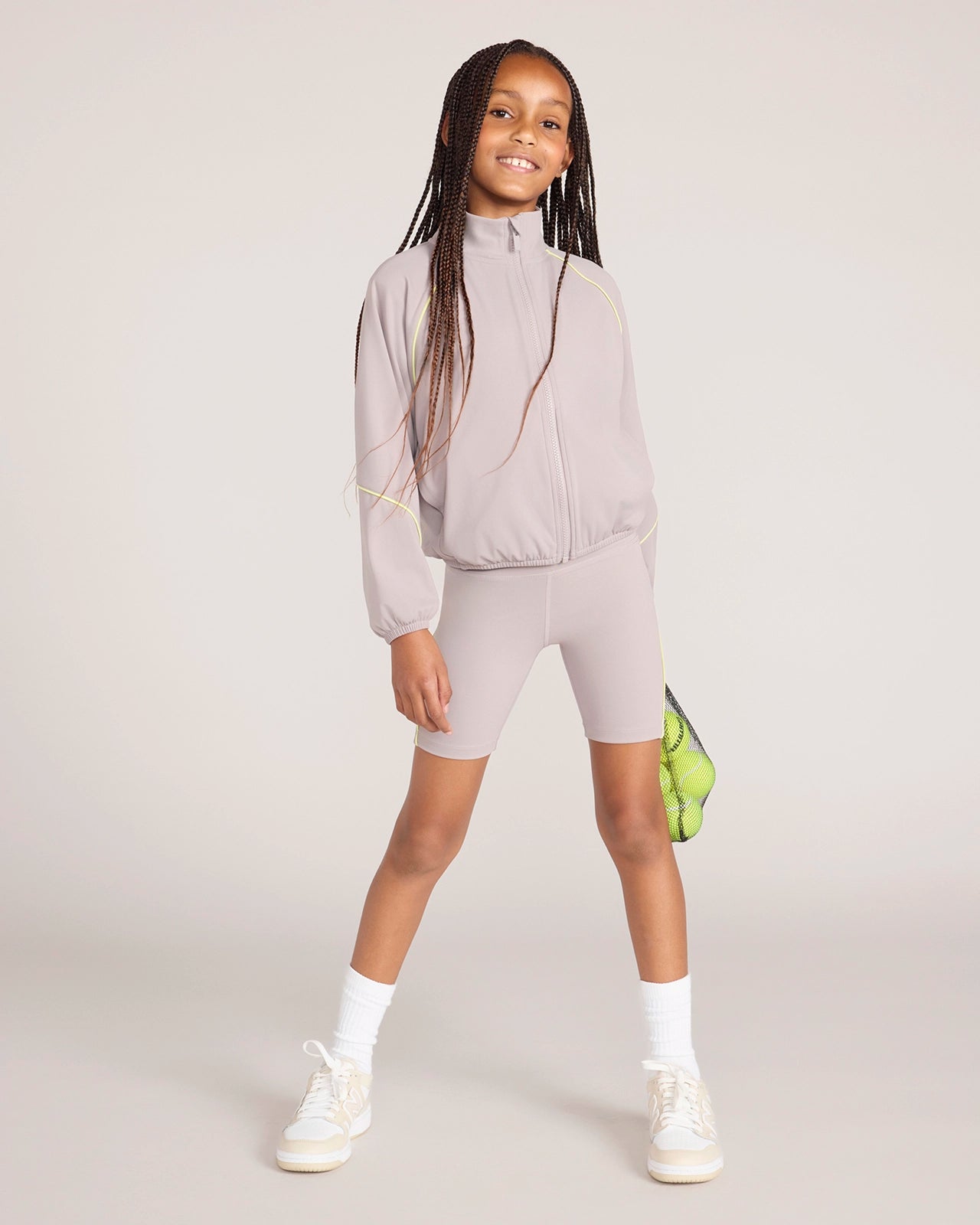 The Active GRS Certified Recycled Nylon Retro Jacket - Light Grey