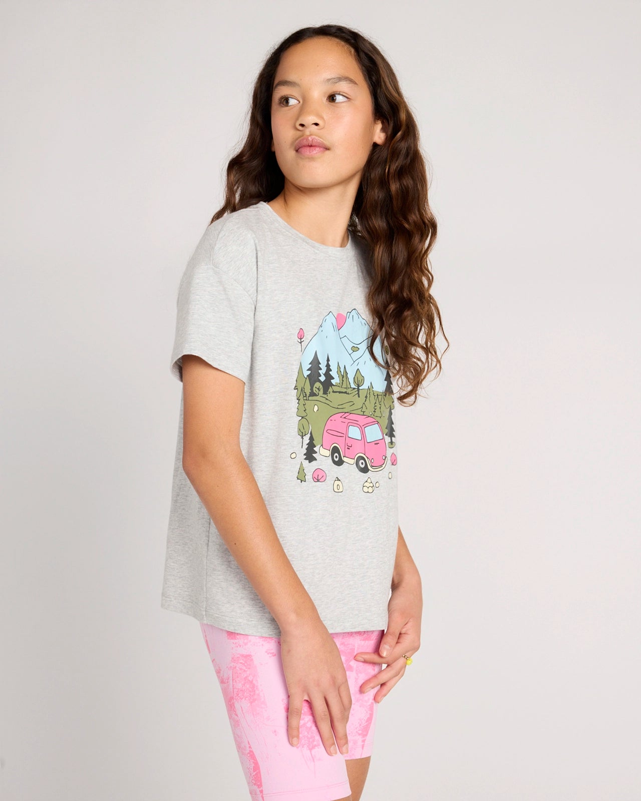 The Active Organic Cotton + TENCEL™ Modal Graphic Tee - Heather Grey