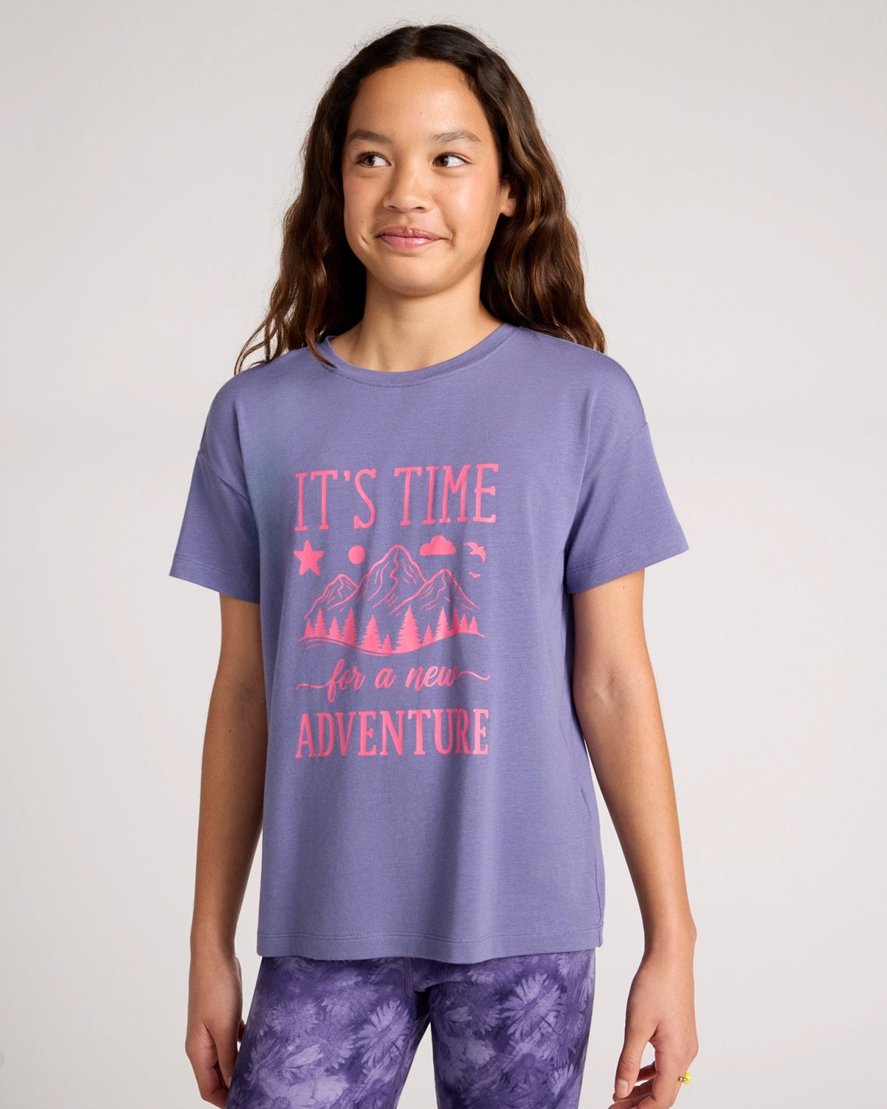 The Active Organic Cotton + TENCEL™ Modal Graphic Tee - Heron Purple