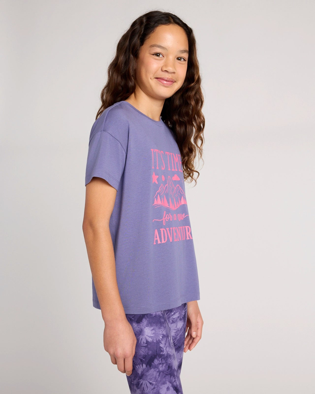 The Active Organic Cotton + TENCEL™ Modal Graphic Tee - Heron Purple