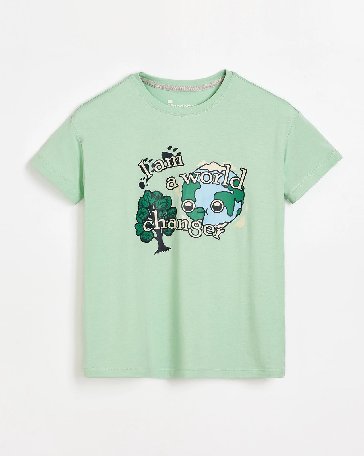 The Kids Active Organic Cotton Graphic Tee - Greyed Jade