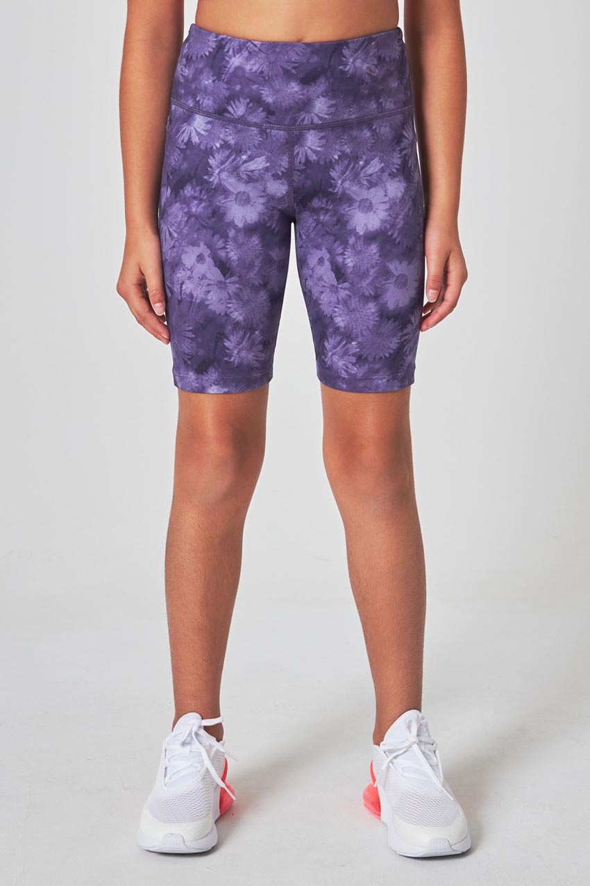 The Girls' Active Soft GRS Certified Recycled Poly Bike Short - Floral Liberty