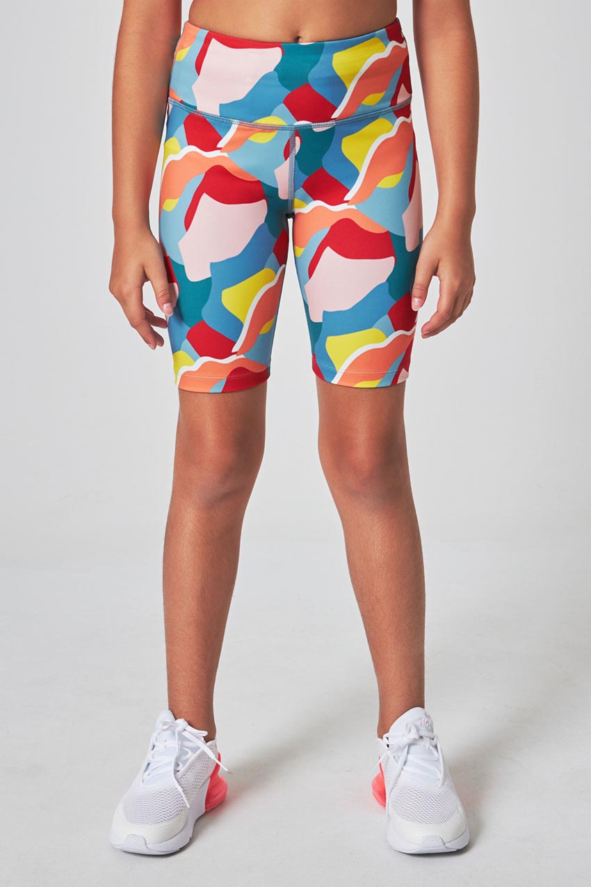 The Girls' Active Soft GRS Certified Recycled Poly Bike Short - Joyful Multi