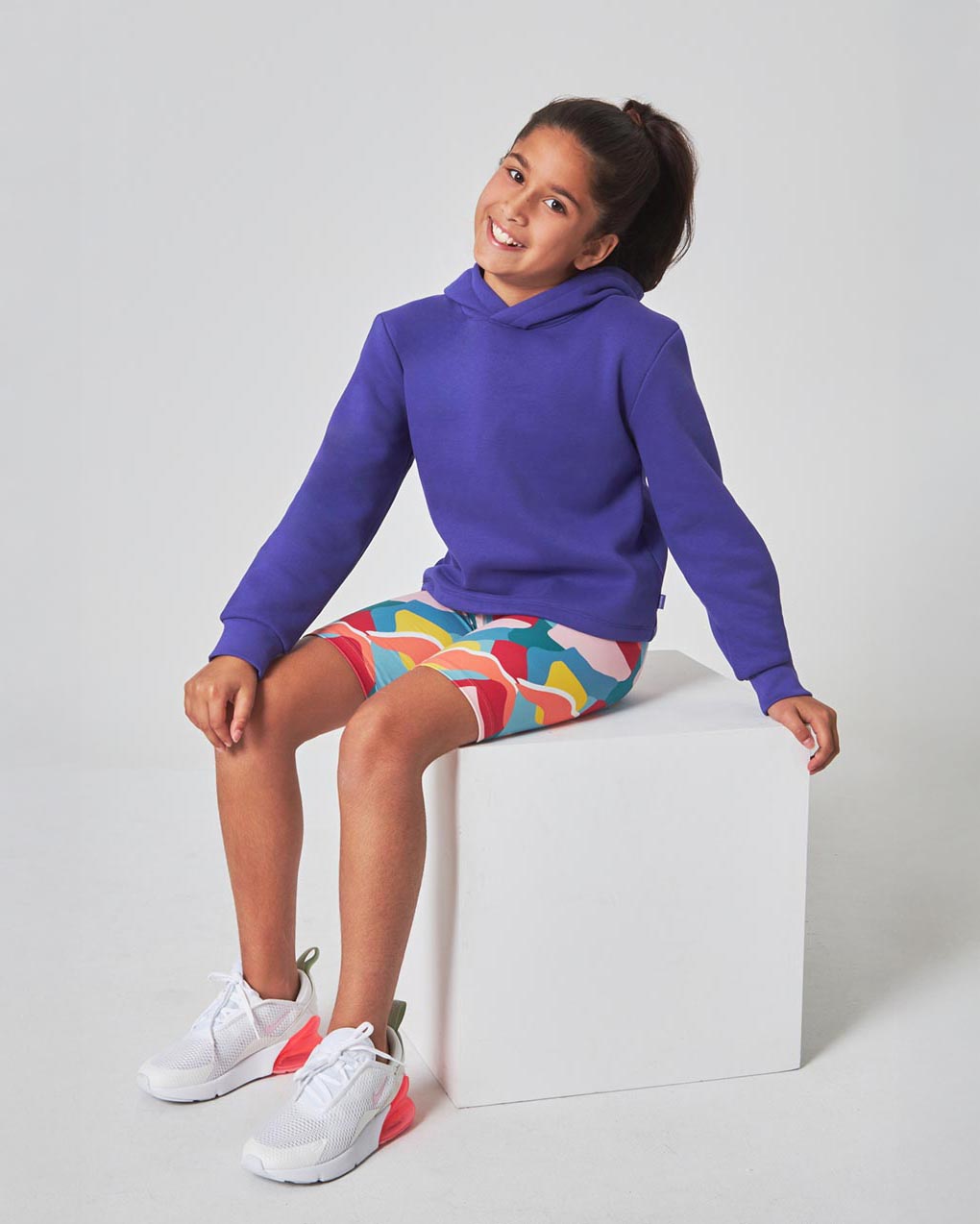 The Girls' Active Soft GRS Certified Recycled Poly Bike Short - Joyful Multi